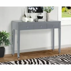 Coupon 🎉 Wood Gallerie Decor Reflections Mirrored Console Table 👏 -Convenience Concepts Shop detail2GALL047