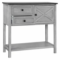 Coupon 🎉 Wood Gallerie Decor Framingham Farmhouse Console Table 😍 13 Coupon 🎉 Wood Gallerie Decor Framingham Farmhouse Console Table 😍 -Convenience Concepts Shop detail2GALL112