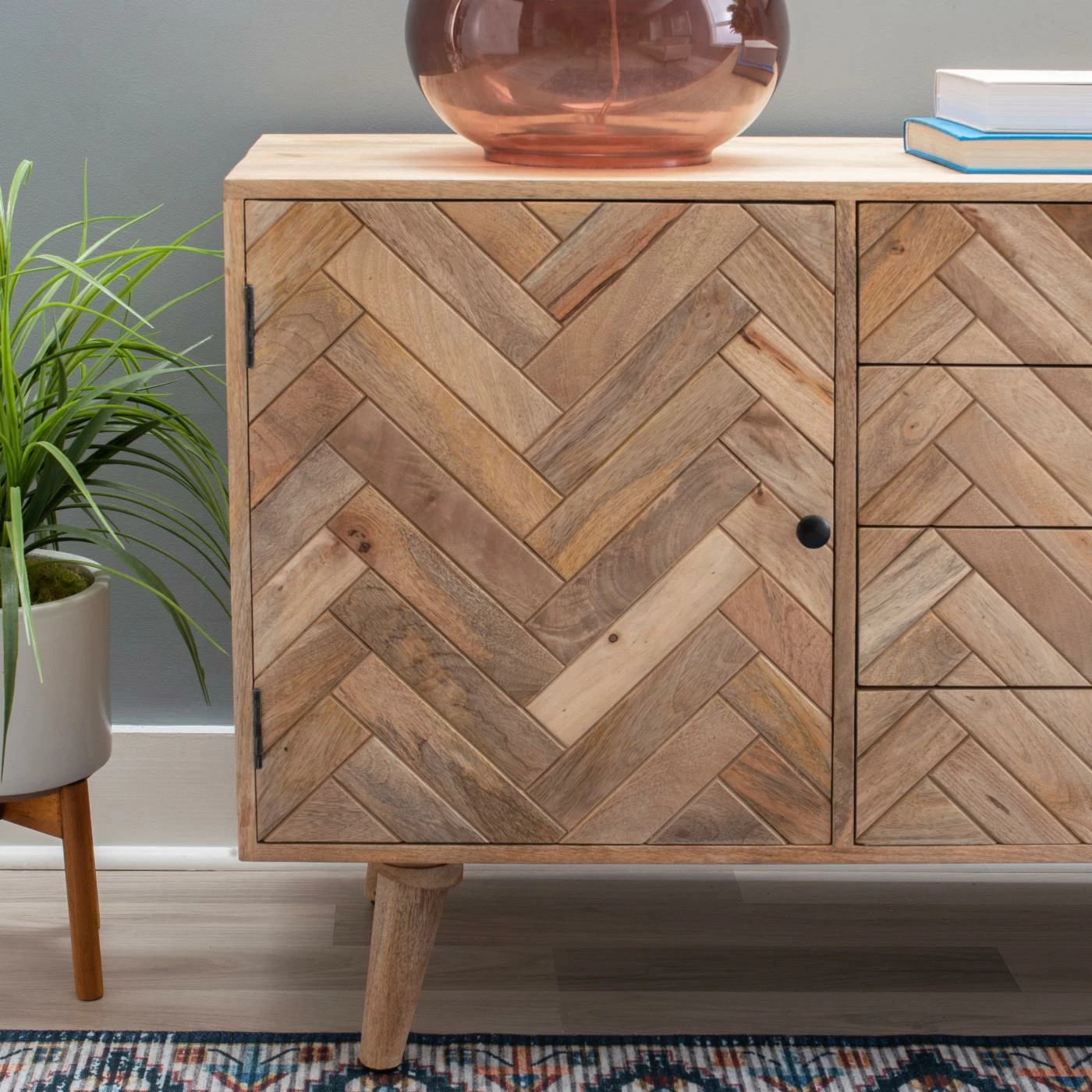 Cheap ๐ Wood Powell Darya 2-Door 3-Drawer Console - Natural ๐ - Image 4