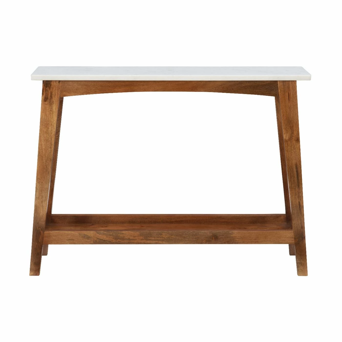 Best reviews of ✔️ Wood Powell Rainier Console - Brown With White Marble Top ⭐ - Image 4