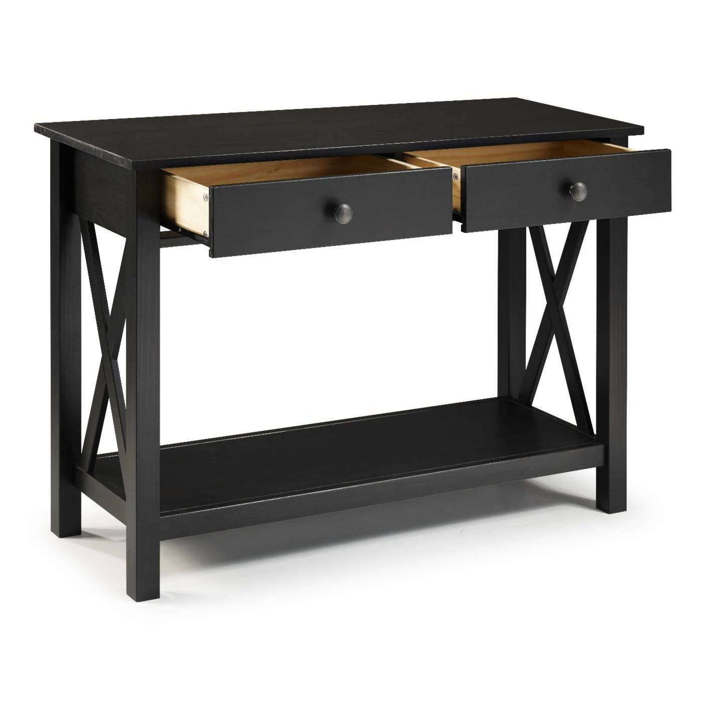 Best deal π Wood Linon Davis 2-Drawer Console Table - Black π - Image 4