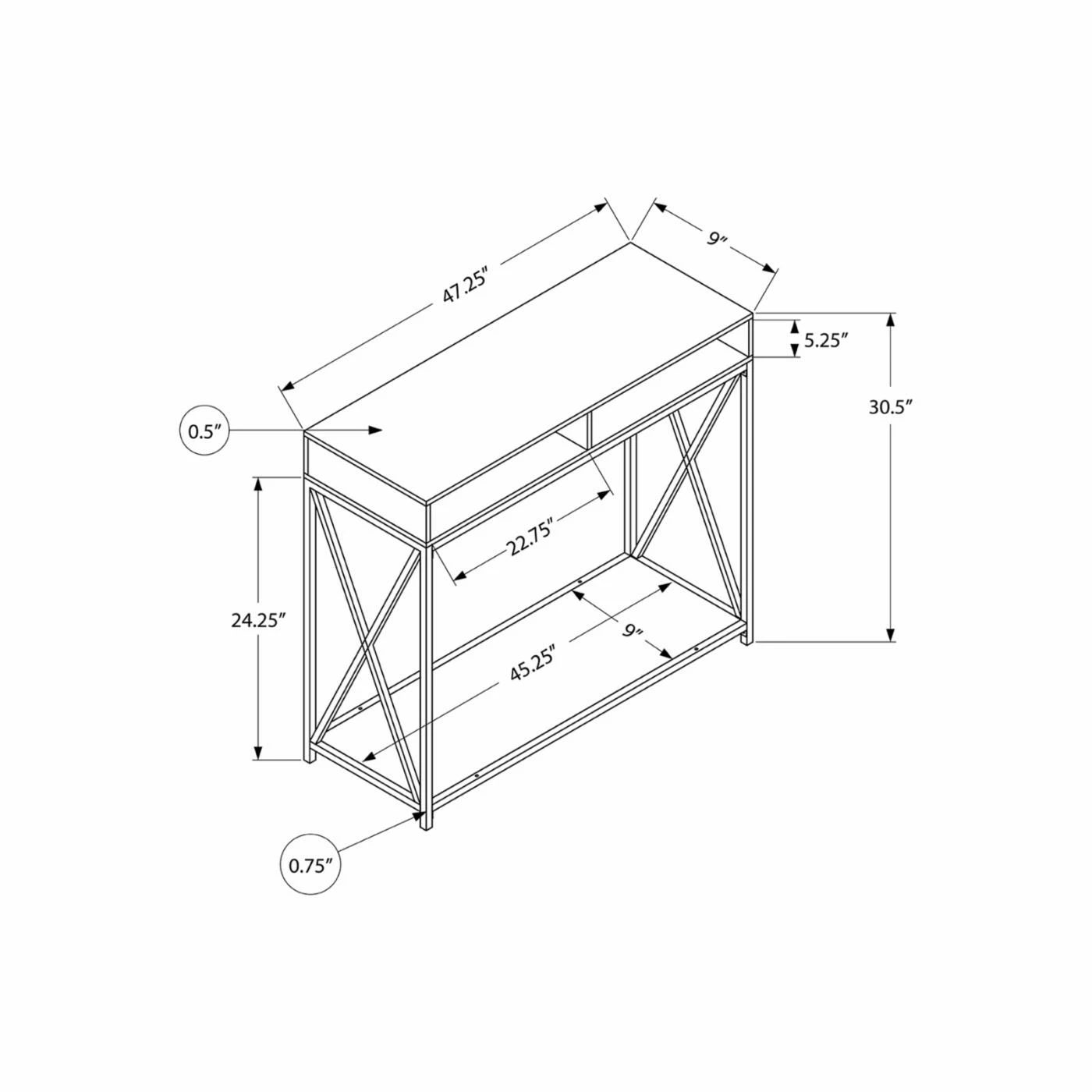 Top 10 π Metal Monarch Specialties Industrial Cross Console Table 𧨠- Image 4