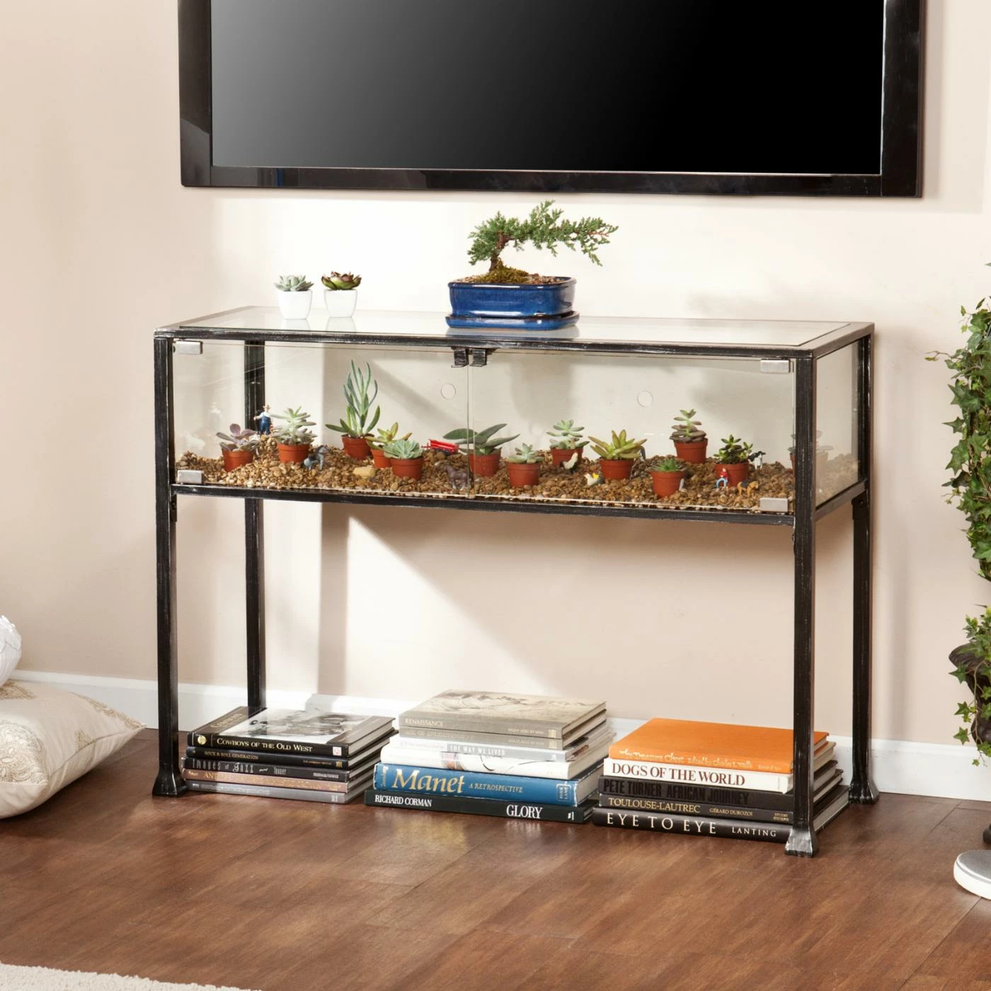 New 💯 Metal Southern Enterprises Terrarium Console Table ✔️ - Image 4