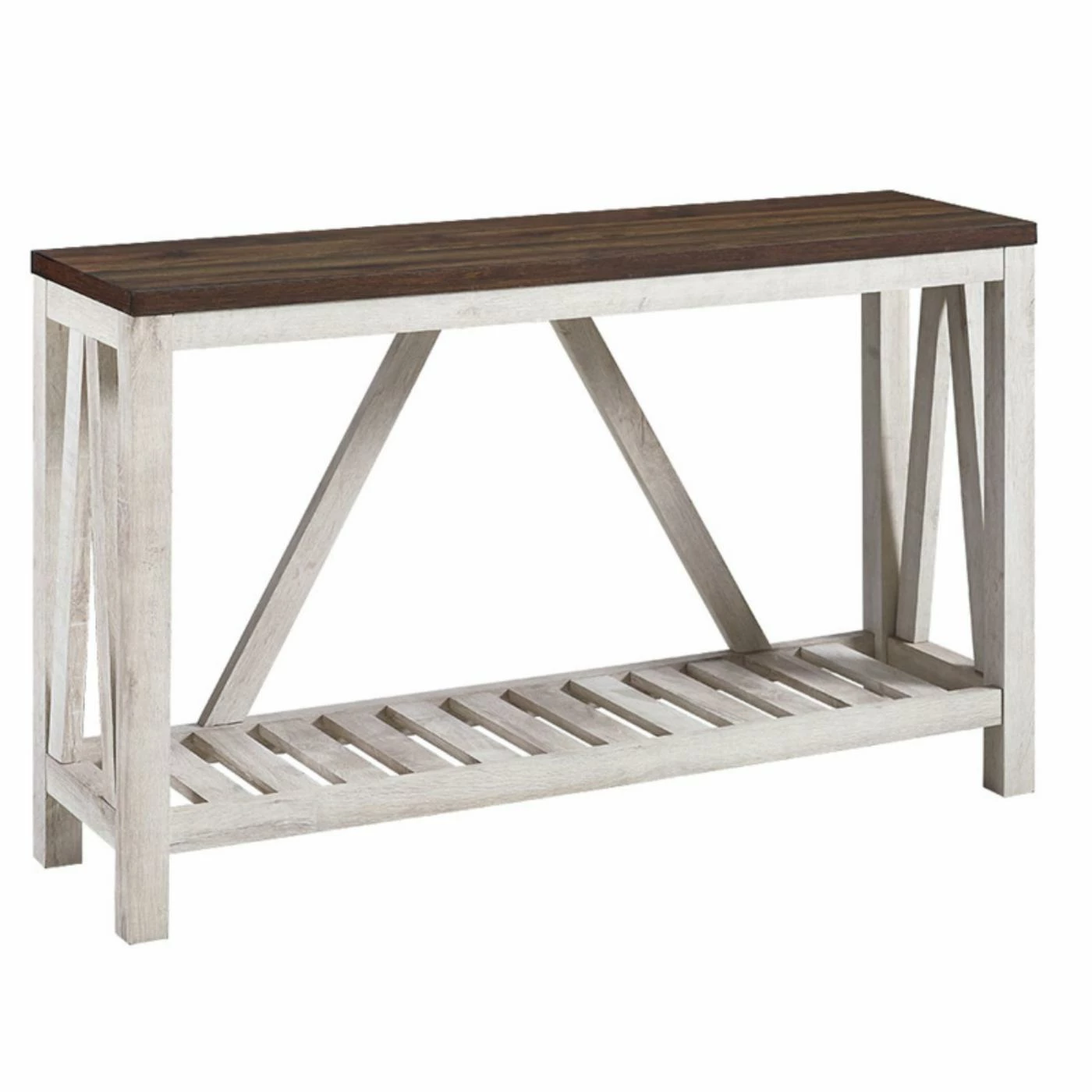 Coupon 👏 Wood HumbleNest Farmers Market 52 In. Rustic A-Frame Console Table 🔔 - Image 4