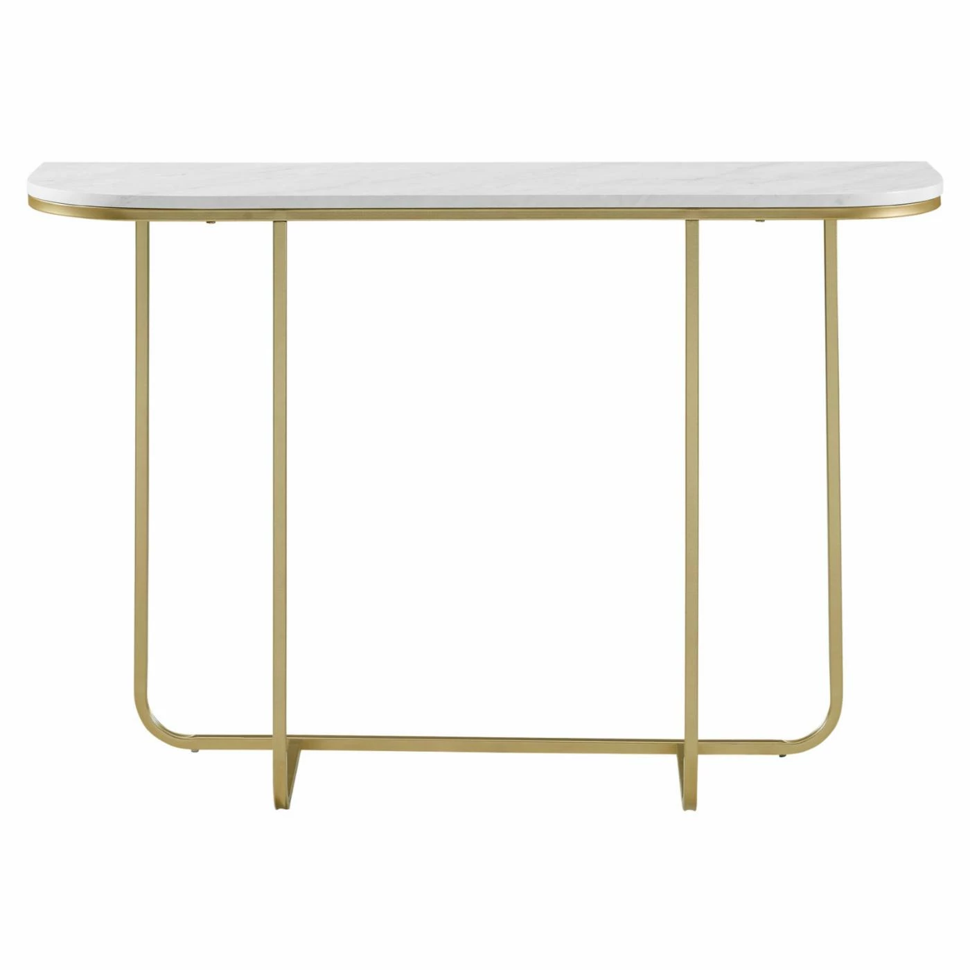 Budget π Metal Manor Park Modern Curved White Faux Marble Entry Table βοΈ - Image 4
