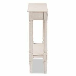 Hot Sale 🎉 Wood Baxton Studio Ariella Country Cottage Farmhouse 1 Drawer Console Table 👏 -Convenience Concepts Shop detail2WSI3998