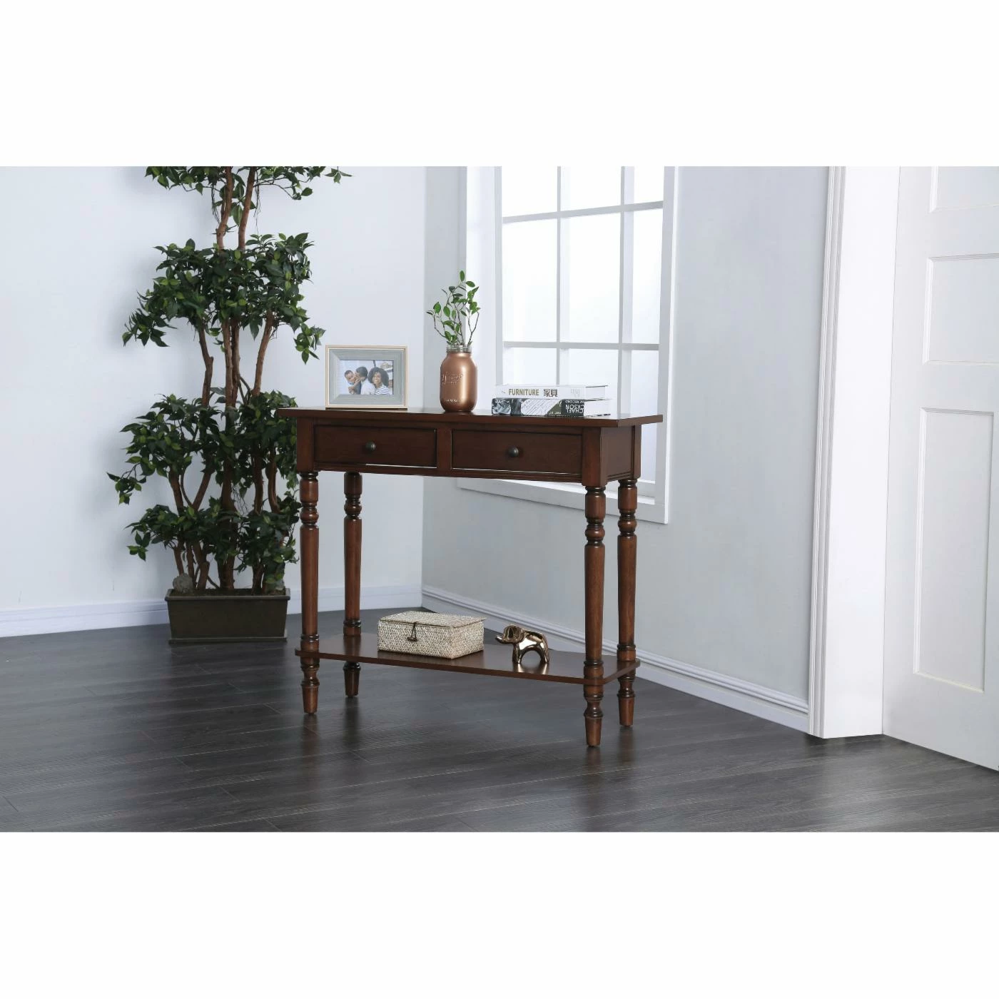 Promo ❤️ Furniture Of America Valor Wood 2 Drawer Console Table 🤩 - Image 6
