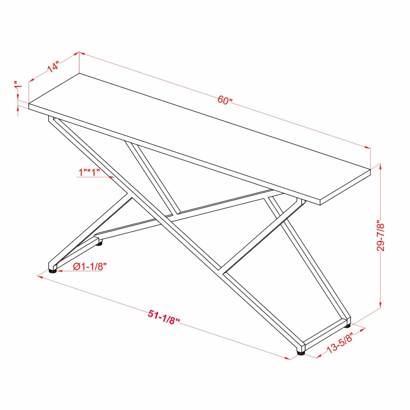 Discount π₯° Metal Furniture Of America Meeker Contemporary Rectangular Console Table π₯° - Image 6