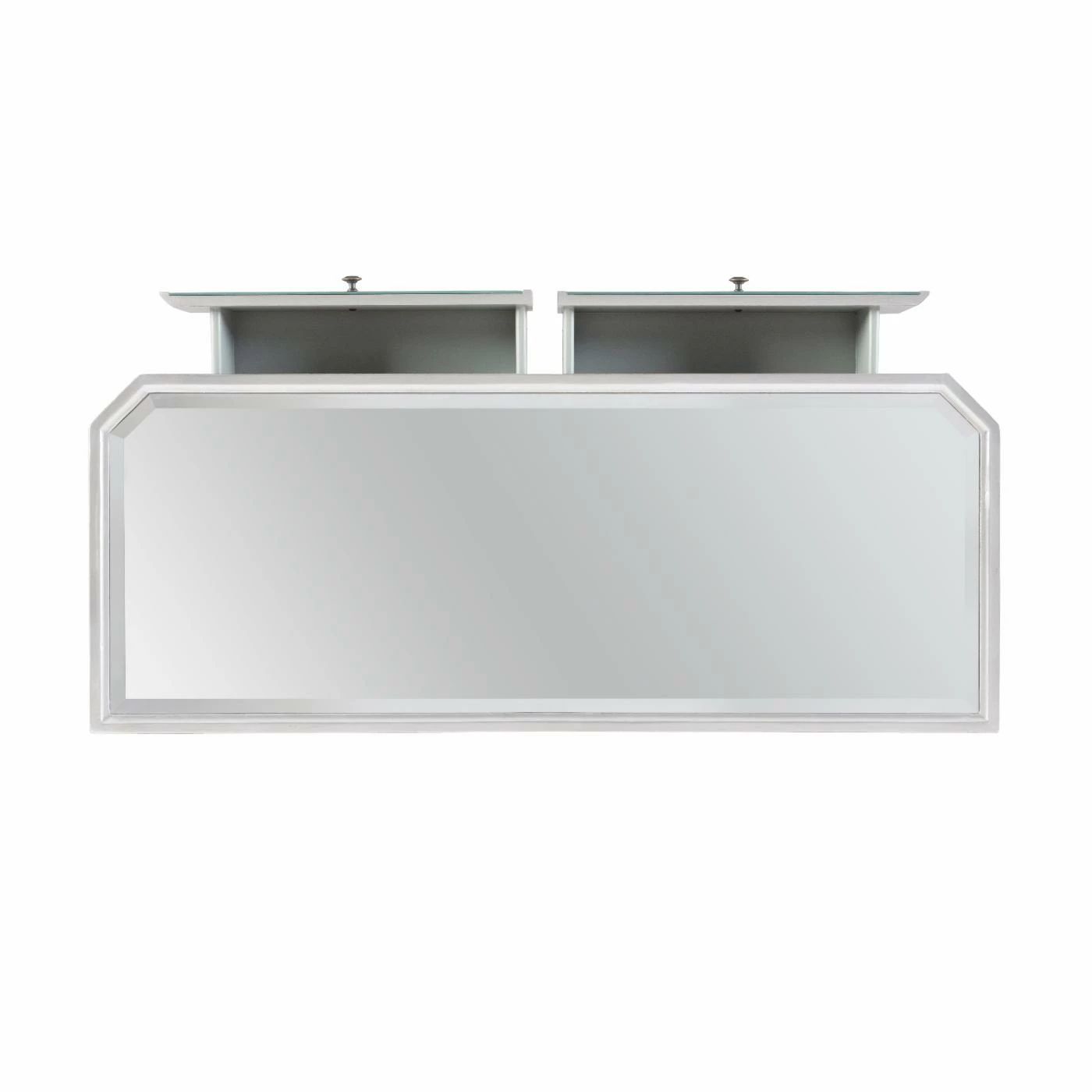 New π Powell Mirrored 2-Drawer Small Console - Mirrored Surfaces And Luxe Silver Wood π - Image 6