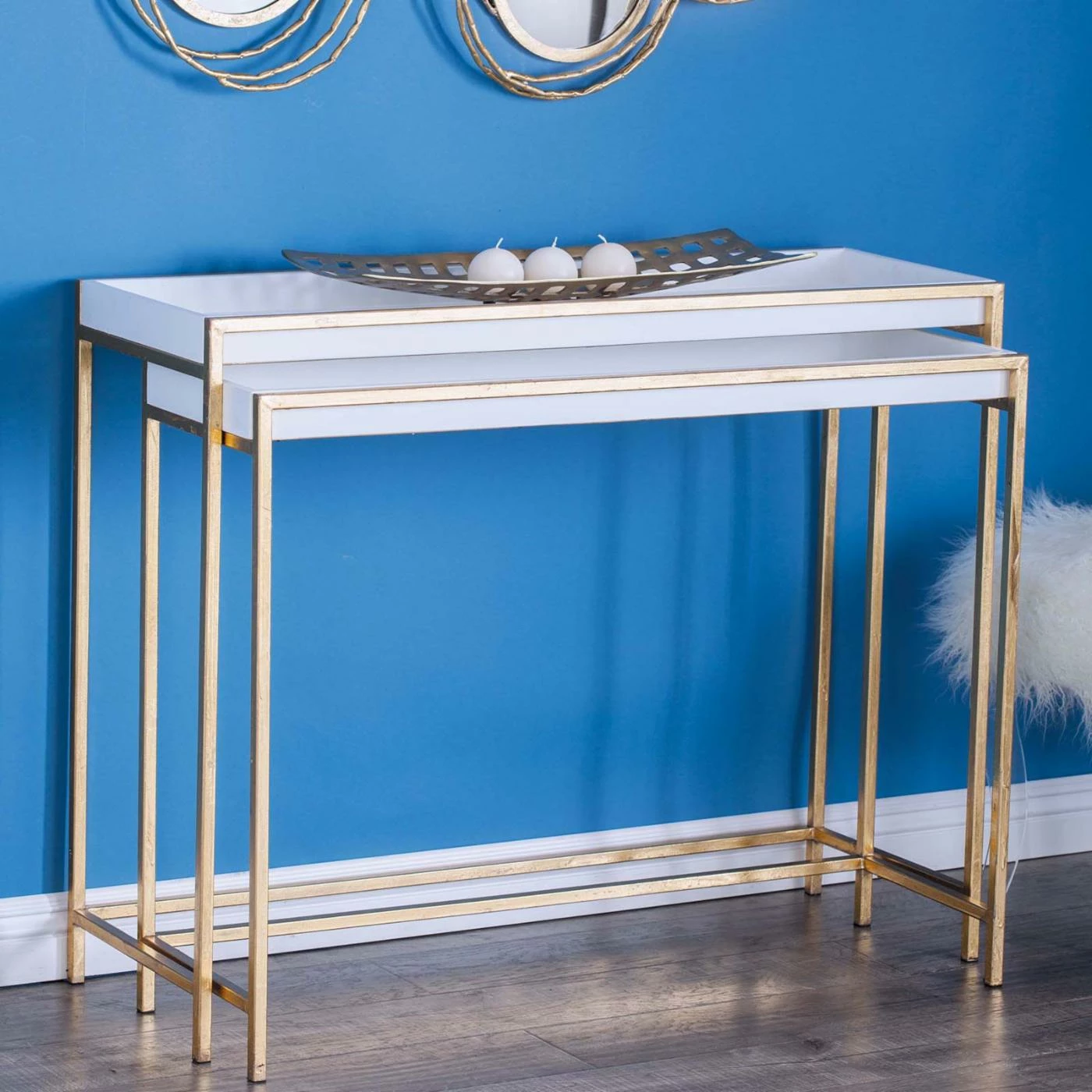 Top 10 β Metal DecMode Contemporary Rectangular Nesting Console Tables - Set Of 2 π - Image 6