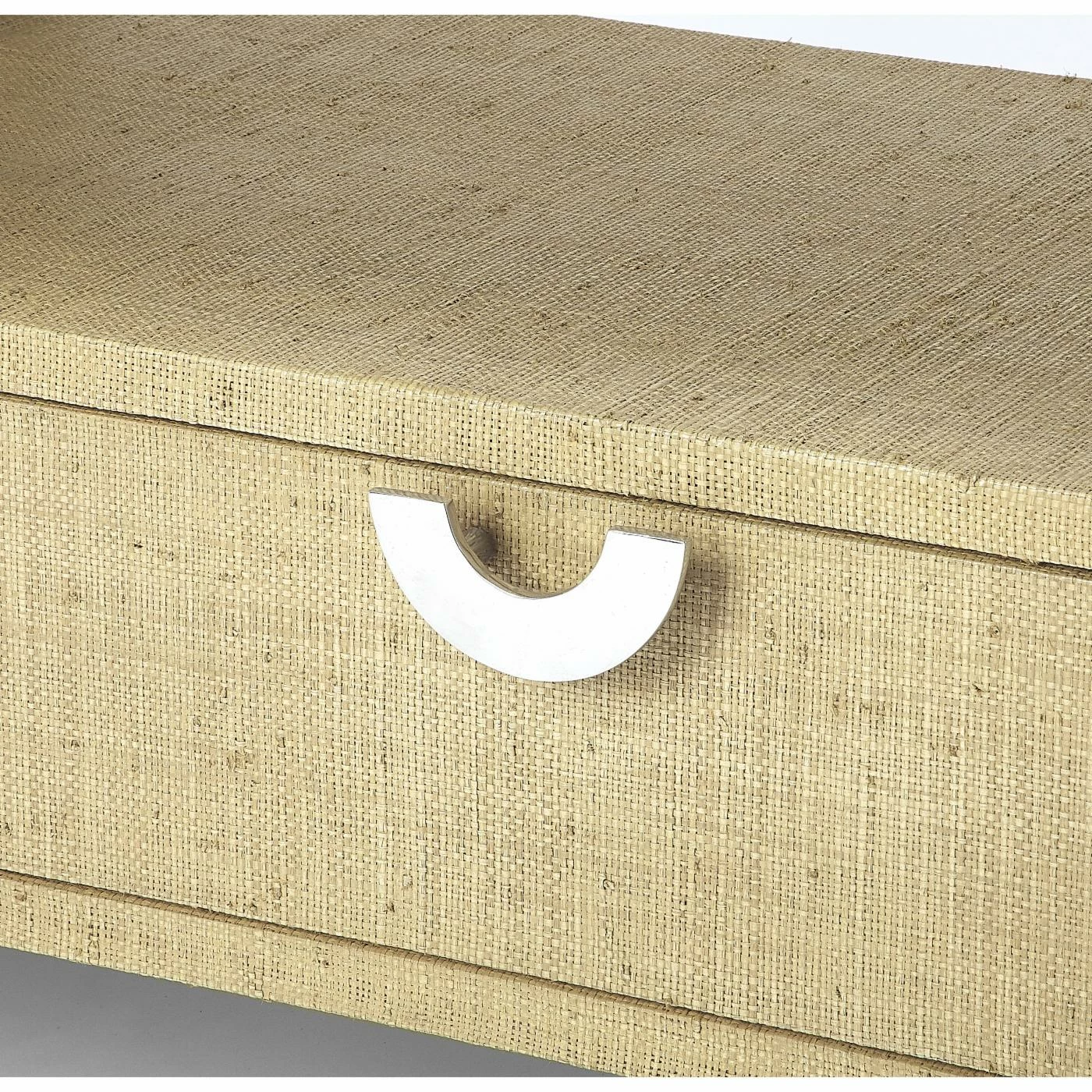 Cheapest 🌟 Wood Butler Specialty Amelle Blue Raffia Console Table 🔔 - Image 7