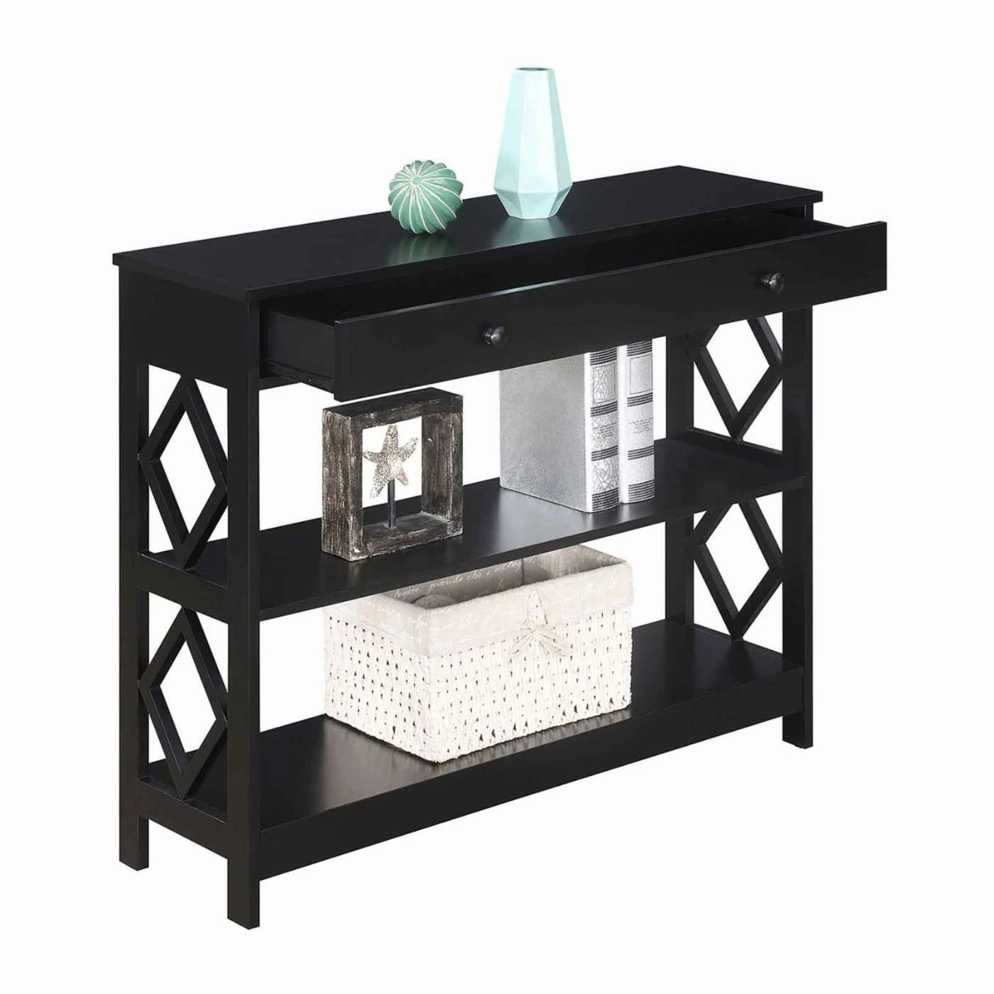 Budget 🎁 Wood Convenience Concepts Diamond 1 Drawer Console Table 👍 - Image 7