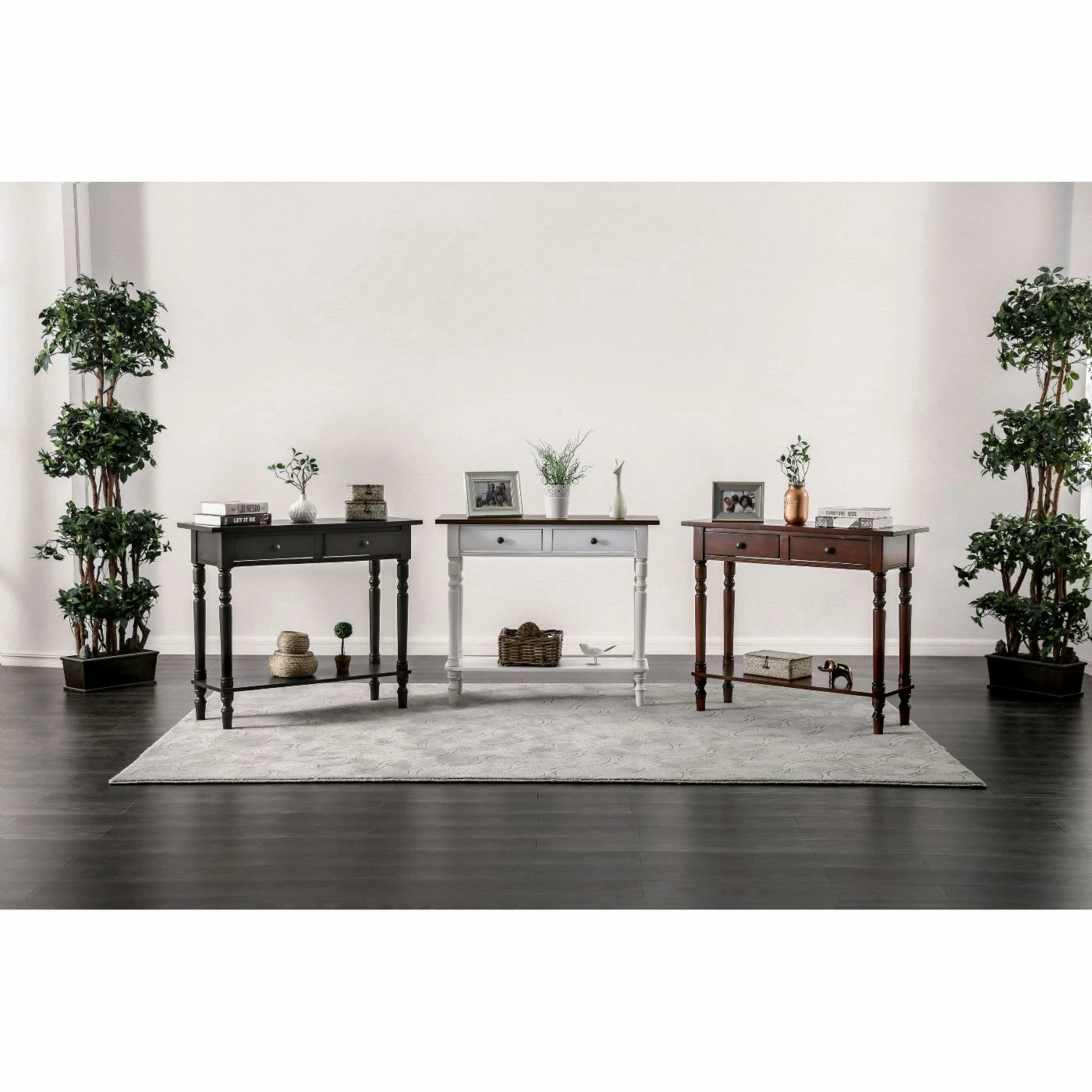 Promo ❤️ Furniture Of America Valor Wood 2 Drawer Console Table 🤩 - Image 7