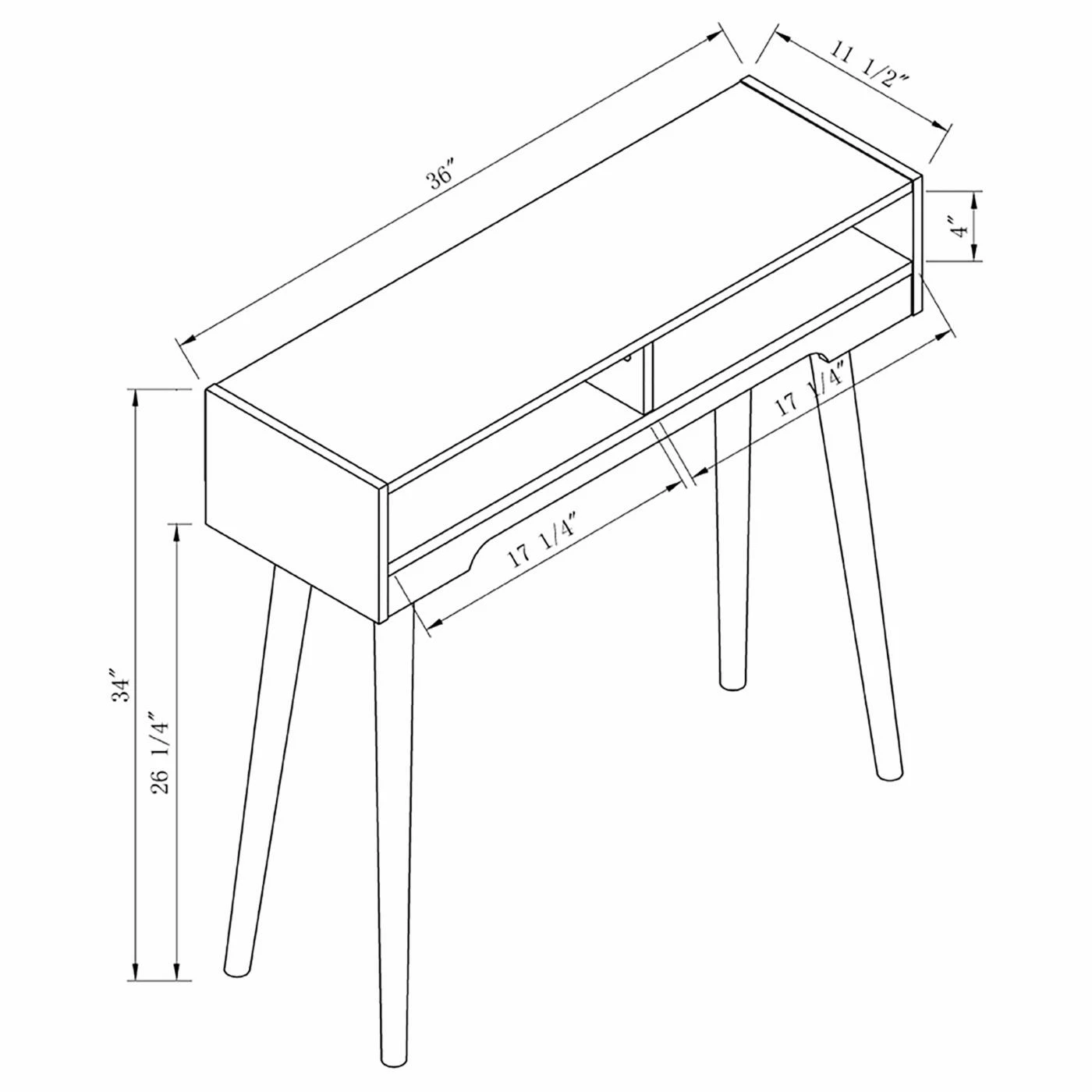 Brand new π Wood Furniture Of America Funkhouser Mid-Century 2-Shelf Console Table - Weathered Walnut π₯ - Image 7