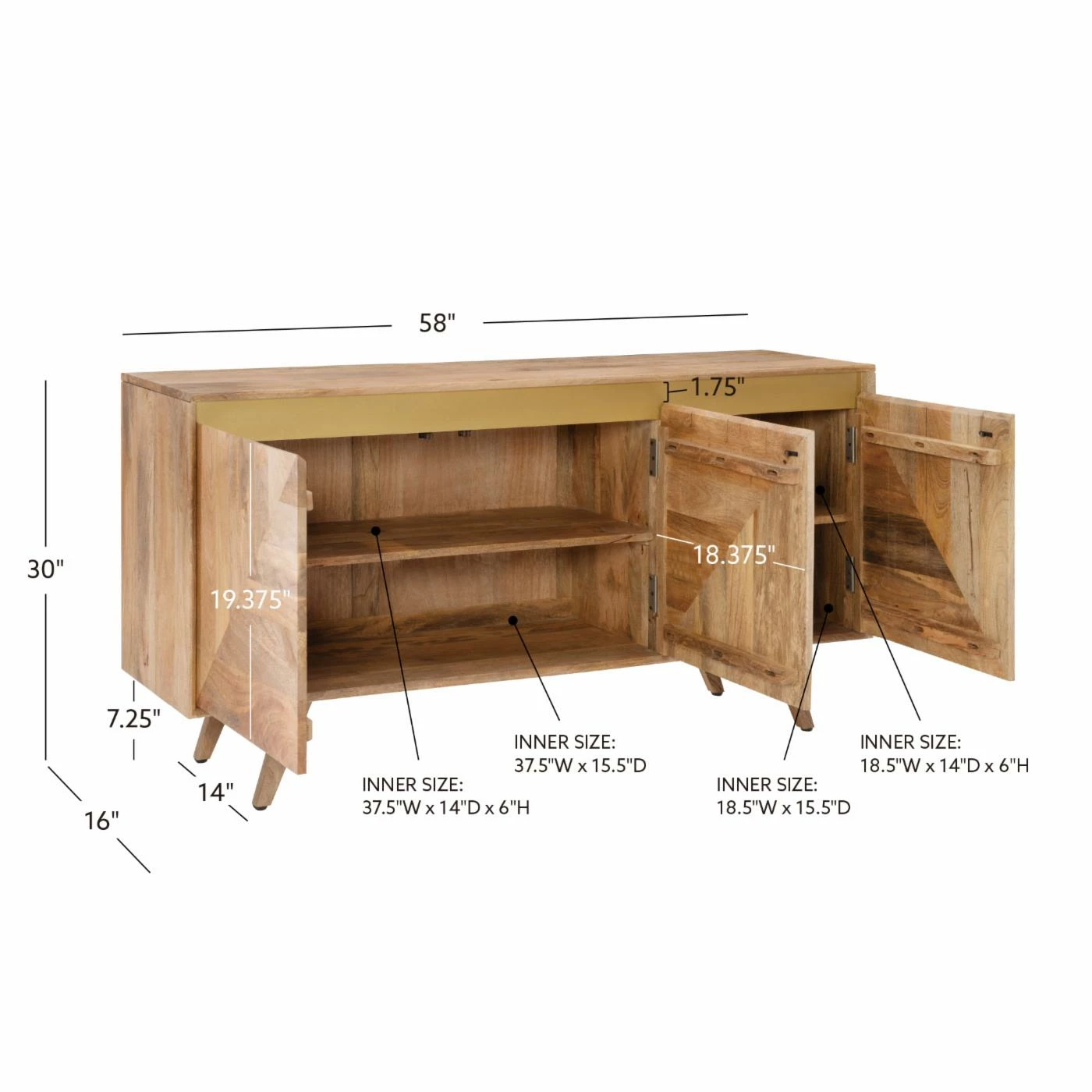 Best Pirce ๐ฅฐ Metal Powell Kyla 3-Drawer Console - Natural With Gold Accents ๐ - Image 7