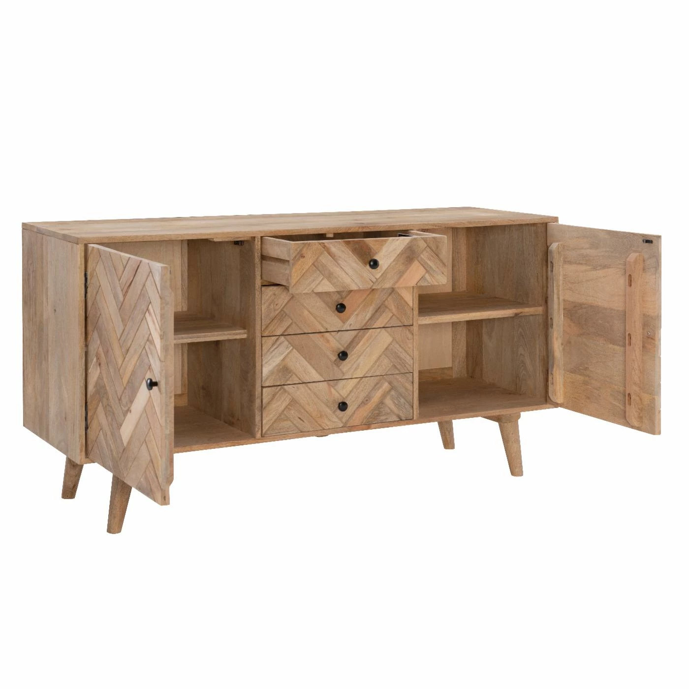 Cheap ๐ Wood Powell Darya 2-Door 3-Drawer Console - Natural ๐ - Image 7