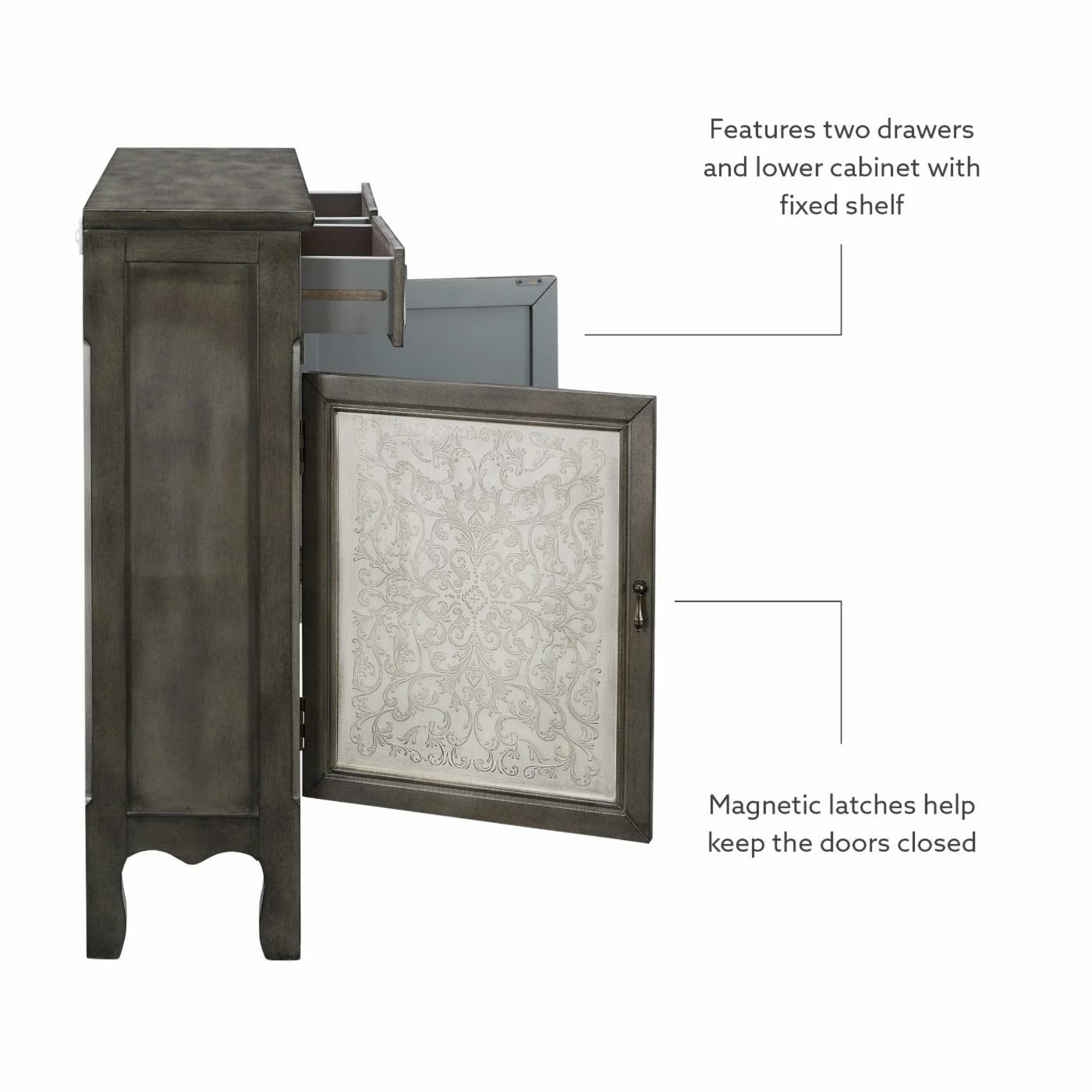 Buy 🎉 Wood Powell Clancy Console - Gray 🔔 - Image 7