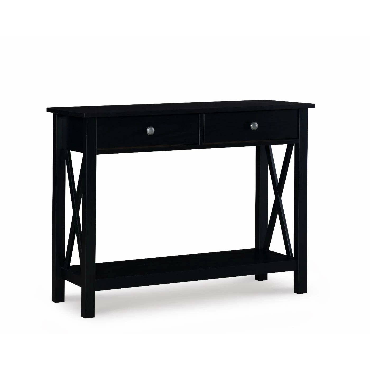 Best deal π Wood Linon Davis 2-Drawer Console Table - Black π - Image 7