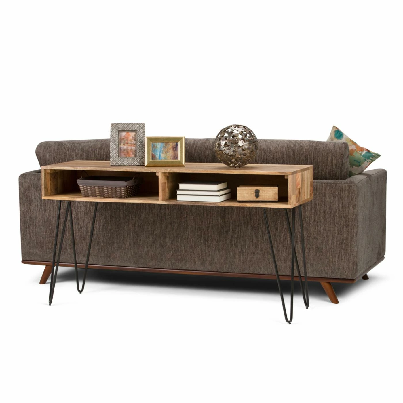 Cheapest π HN Home Paxton Mid-Century Modern Natural Mango Wood And Metal Console Table π€© - Image 7