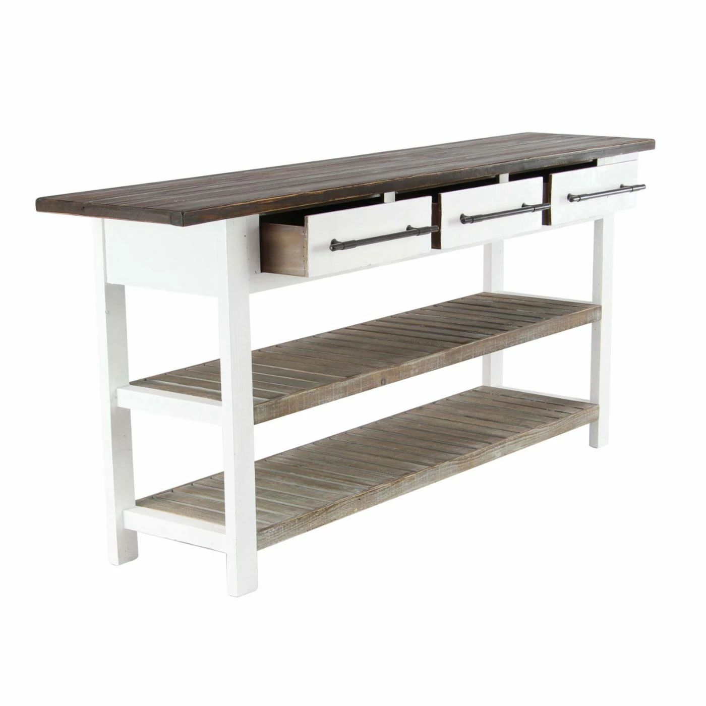 Buy π DecMode Traditional 3-Drawer Wooden Console Table π - Image 7