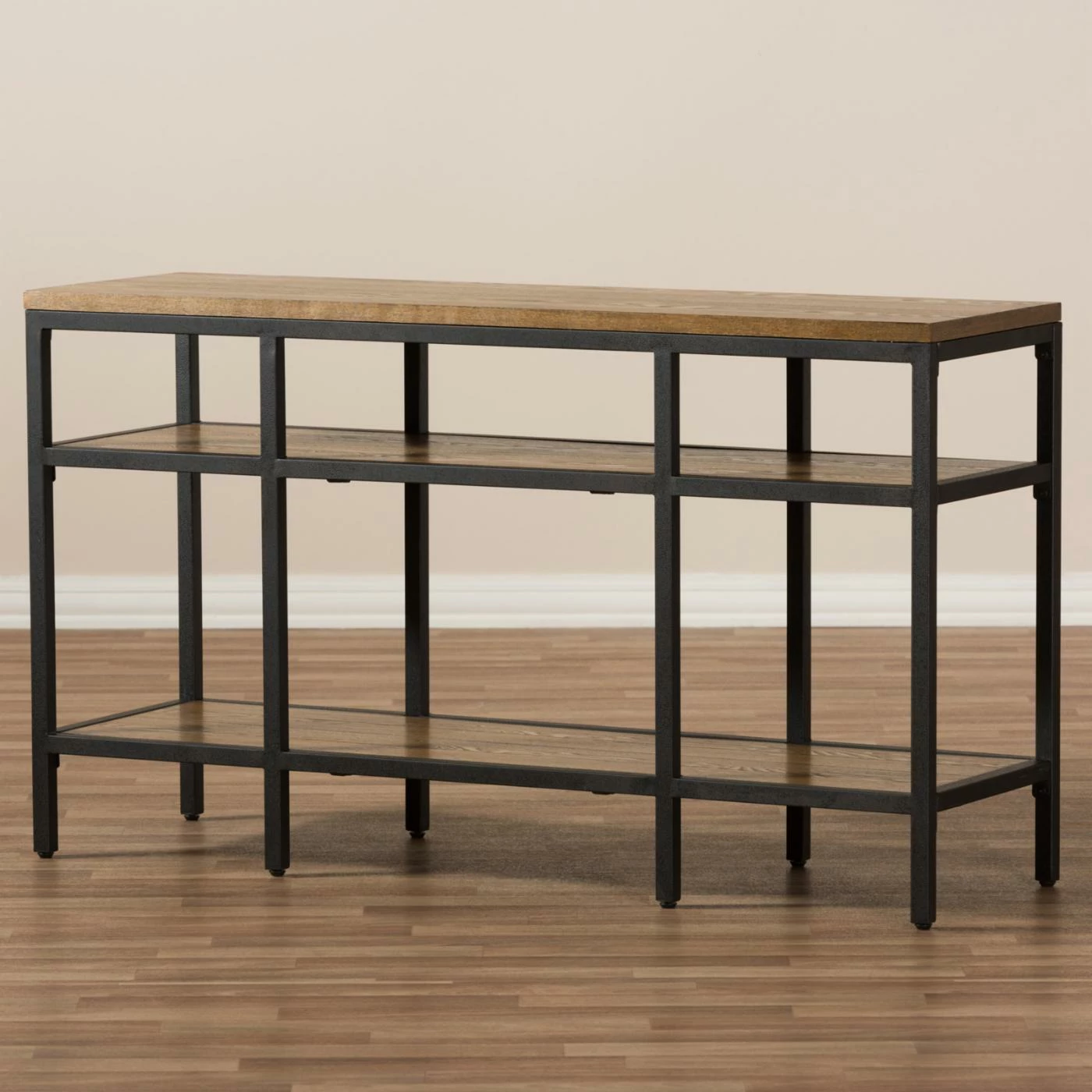 Hot Sale 😉 Baxton Studio Caribou Rustic Industrial Style Wood And Metal Console Table 🌟 - Image 7