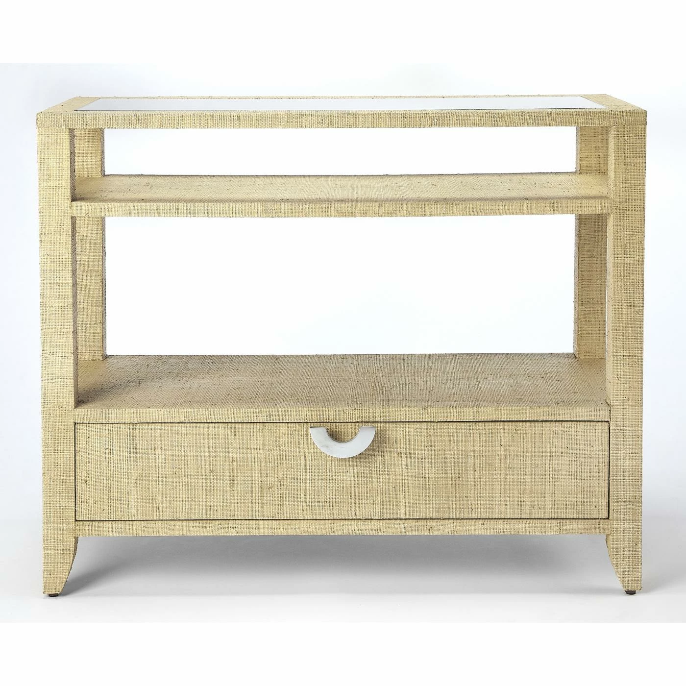 Cheapest 🌟 Wood Butler Specialty Amelle Blue Raffia Console Table 🔔 - Image 8