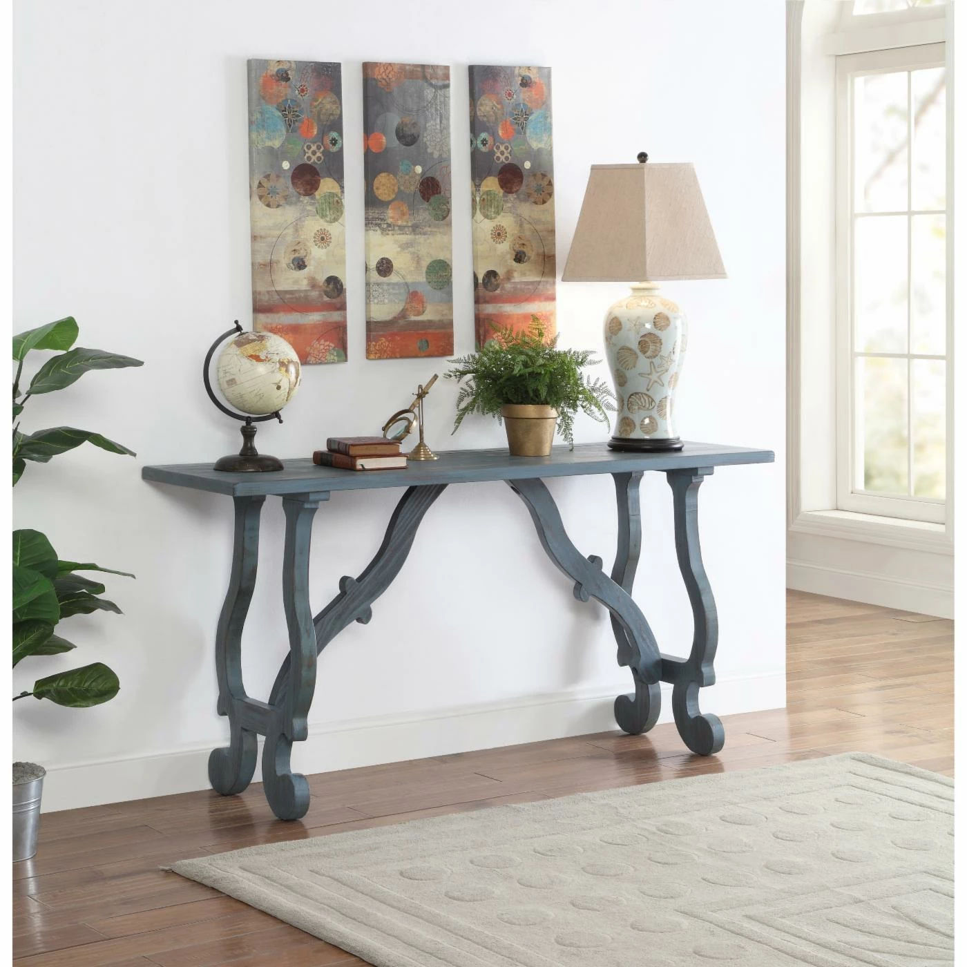 Promo ⭐ Wood Coast To Coast Orchard Rubbed Console Table 💯 - Image 8