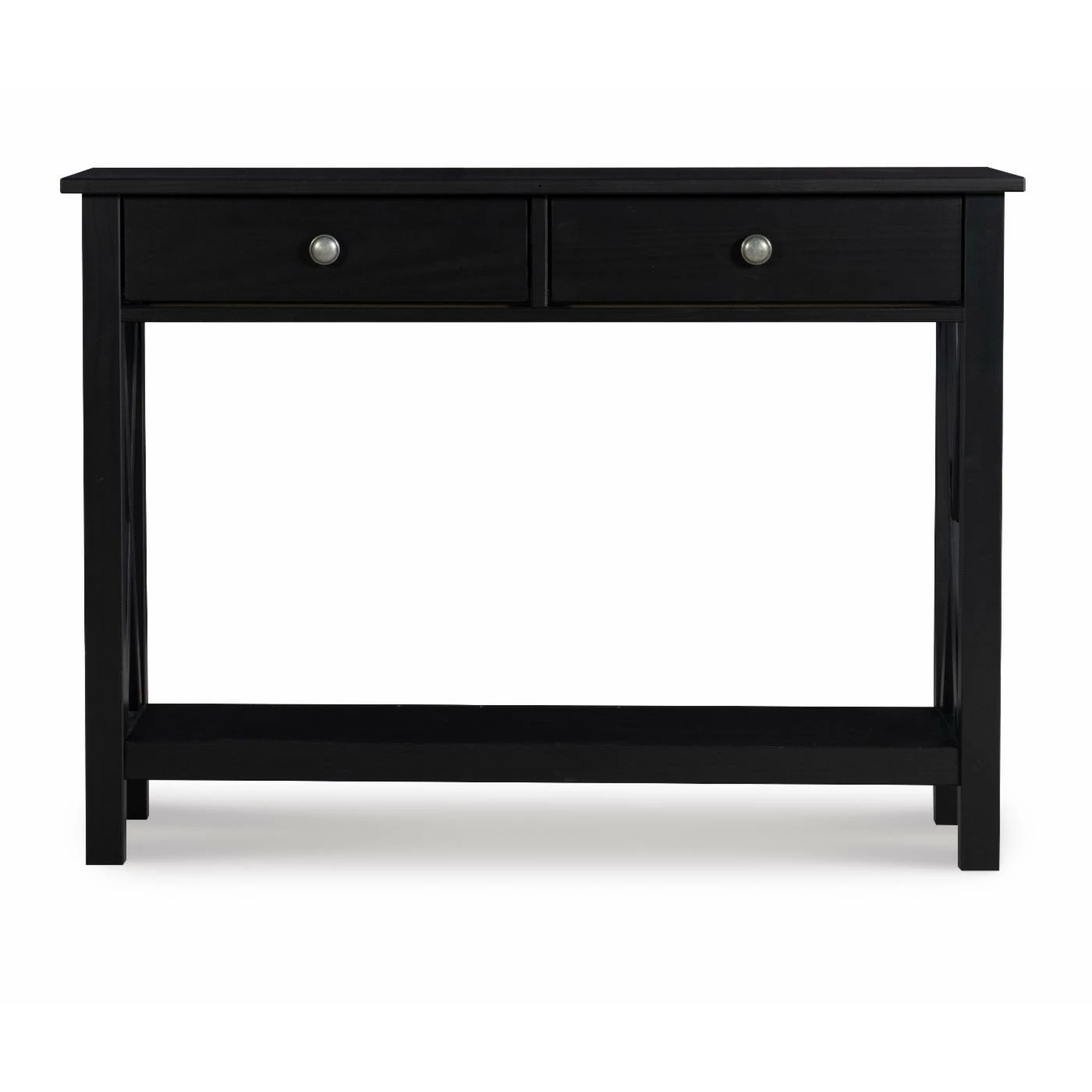 Best deal π Wood Linon Davis 2-Drawer Console Table - Black π - Image 8