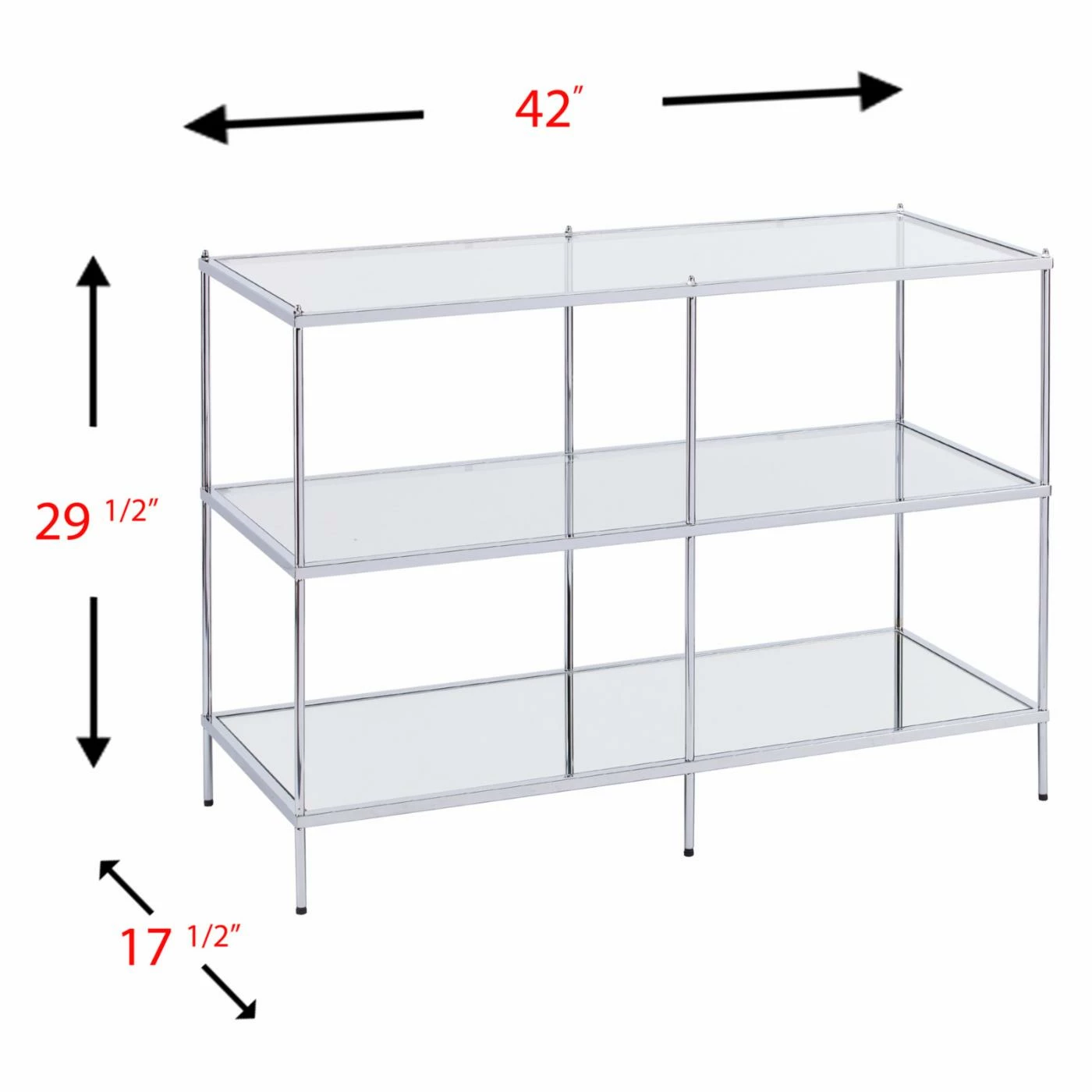 Best Pirce 😀 Metal Southern Enterprises Knox Glam Mirrored Console Table - Chrome 🥰 - Image 8