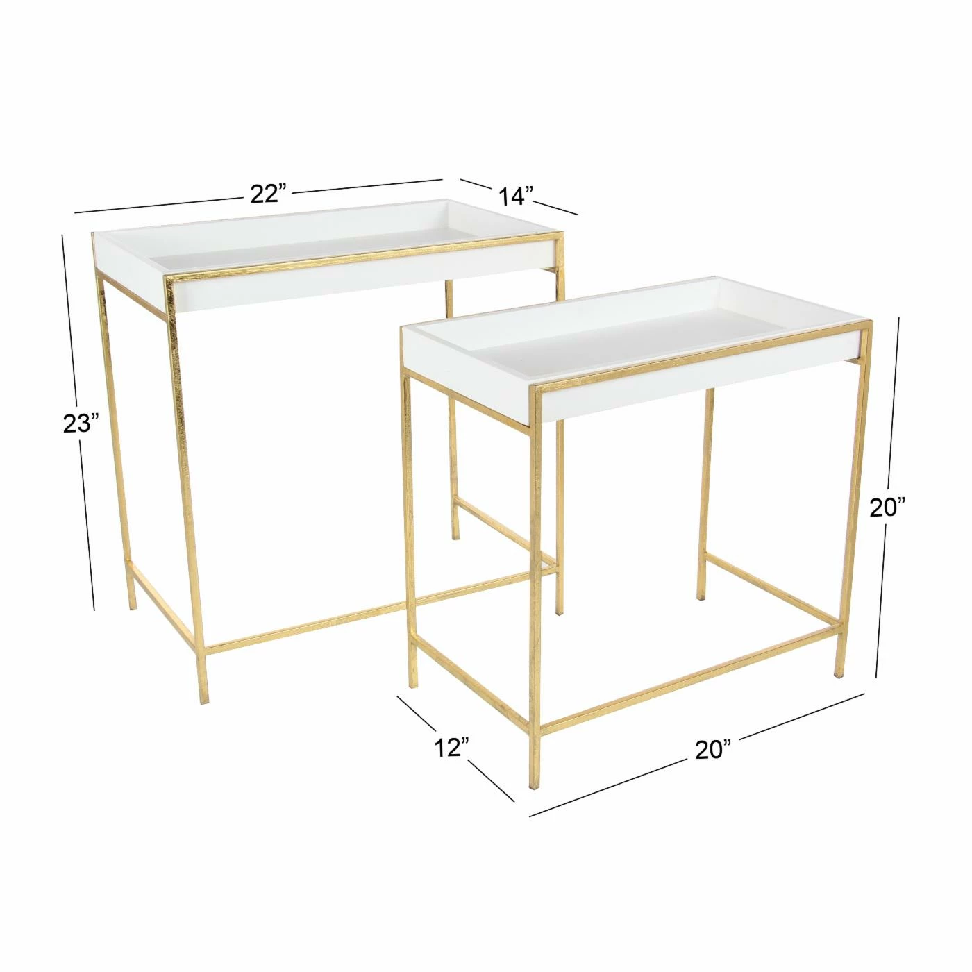 Top 10 β Metal DecMode Contemporary Rectangular Nesting Console Tables - Set Of 2 π - Image 8