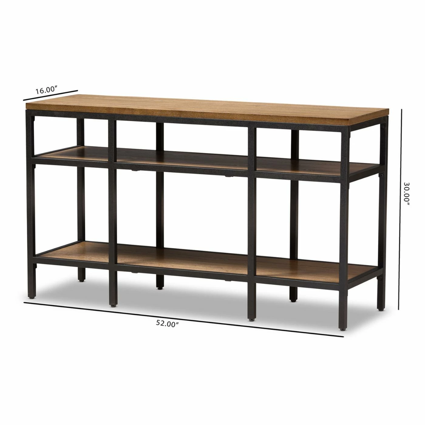 Hot Sale 😉 Baxton Studio Caribou Rustic Industrial Style Wood And Metal Console Table 🌟 - Image 8