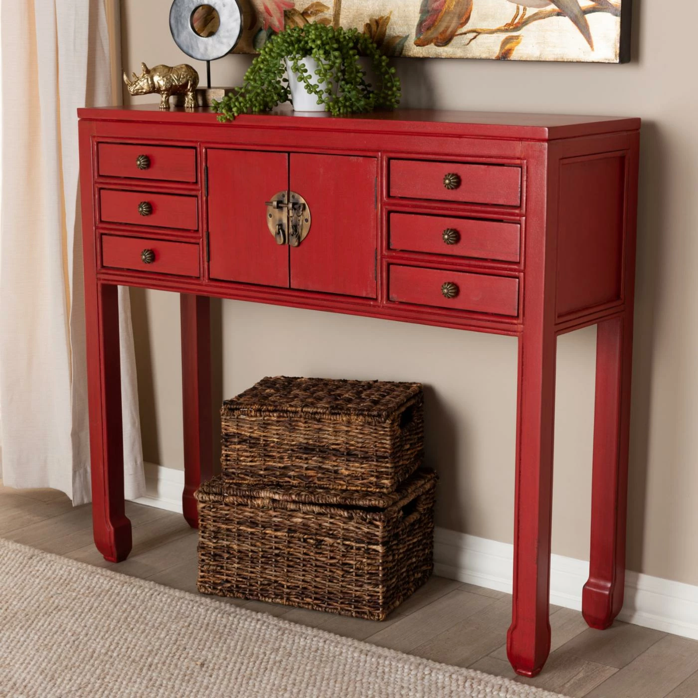 Flash Sale ⭐ Wood Baxton Studio Melodie Classic And Antique 6 Drawer Console Table ⌛ 8 Flash Sale ⭐ Wood Baxton Studio Melodie Classic And Antique 6 Drawer Console Table ⌛ - Image 8
