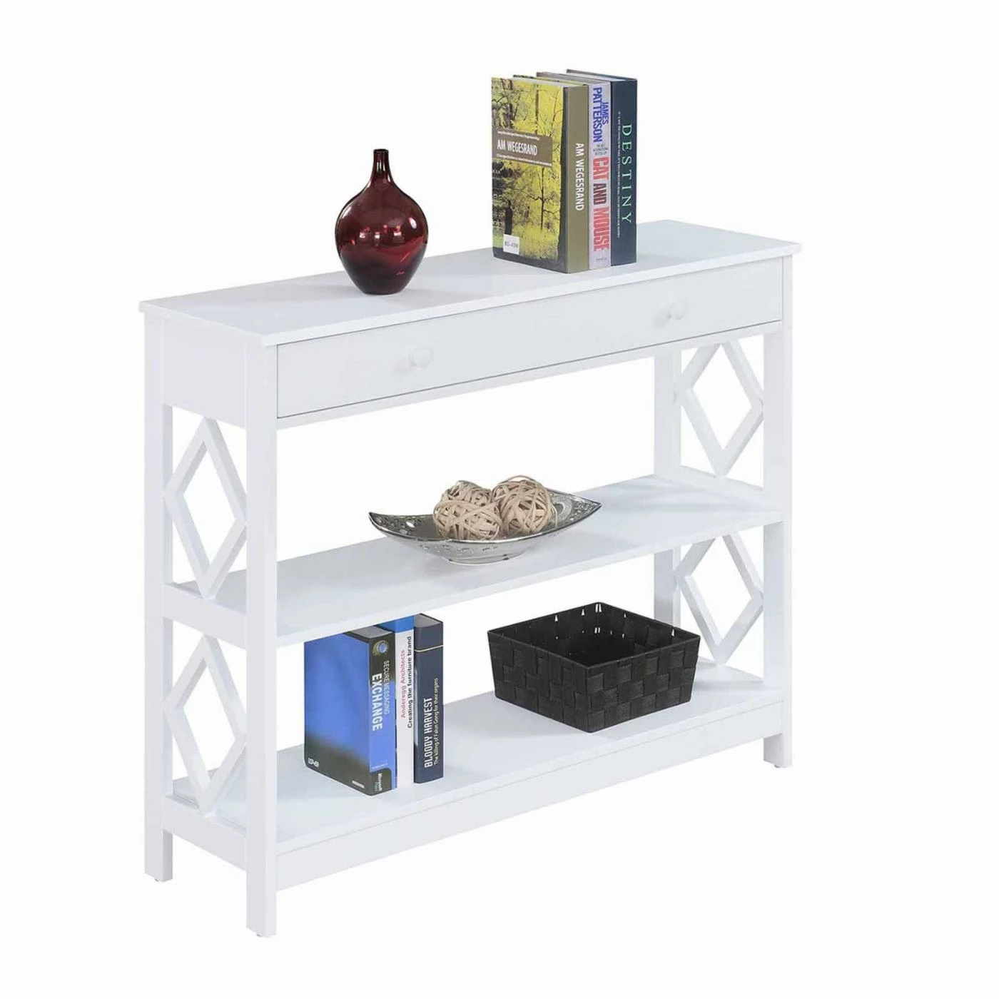 Budget 🎁 Wood Convenience Concepts Diamond 1 Drawer Console Table 👍 - Image 9