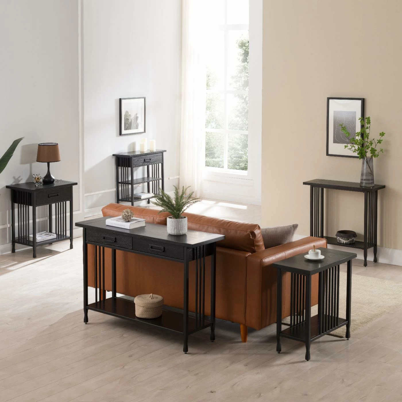 Budget π Metal Leick Home Ironcraft Console Table - Black Wash π - Image 8