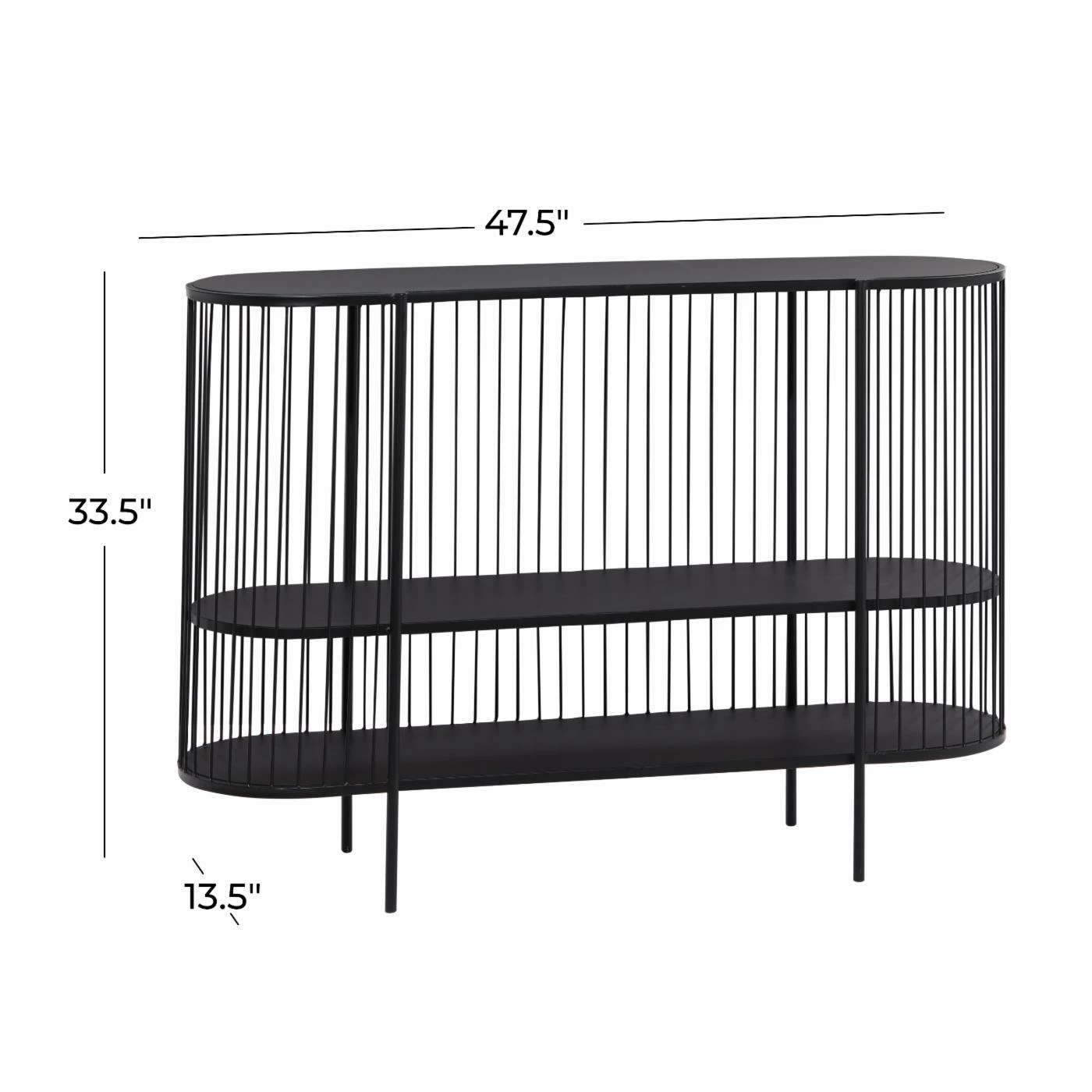 Best reviews of 👍 Metal DecMode 3 Tier Modern Polished Caged Oval Console Table 🤩 - Image 9