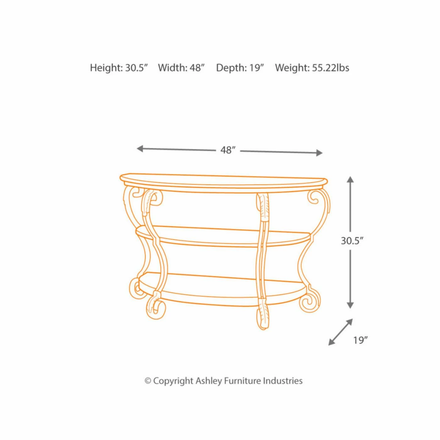 Budget ๐งจ Metal Signature Design By Ashley Nestor Sofa Table ๐ - Image 10
