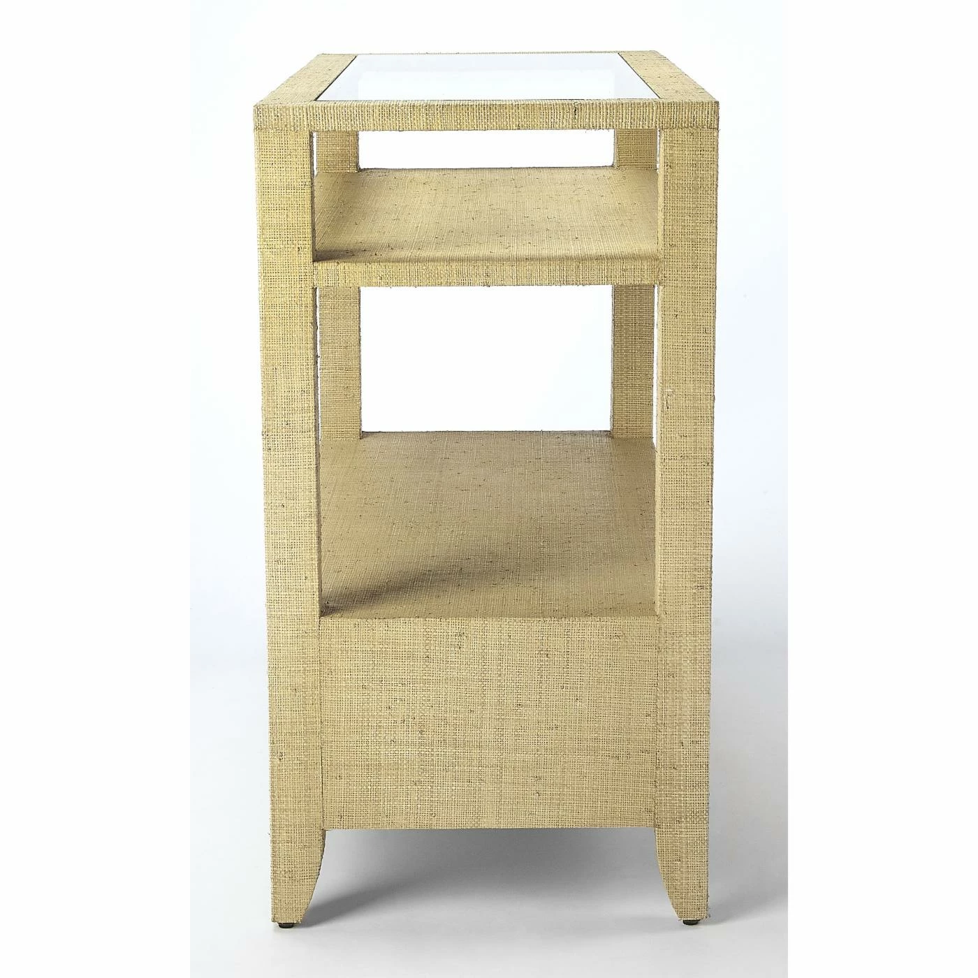 Cheapest 🌟 Wood Butler Specialty Amelle Blue Raffia Console Table 🔔 - Image 10