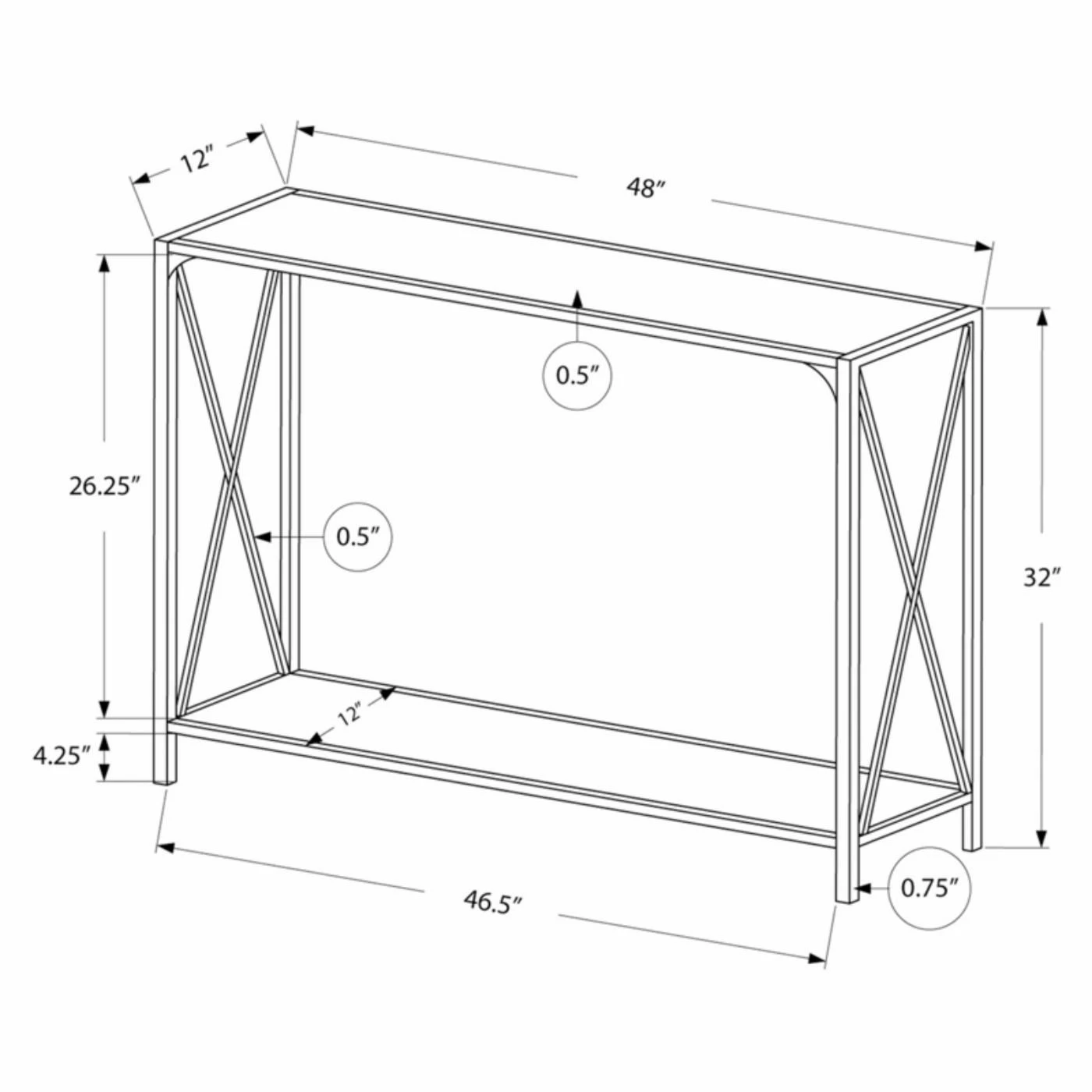 Top 10 β¨ Metal Monarch Specialties Rectangular Cross Leg Console Table π - Image 7