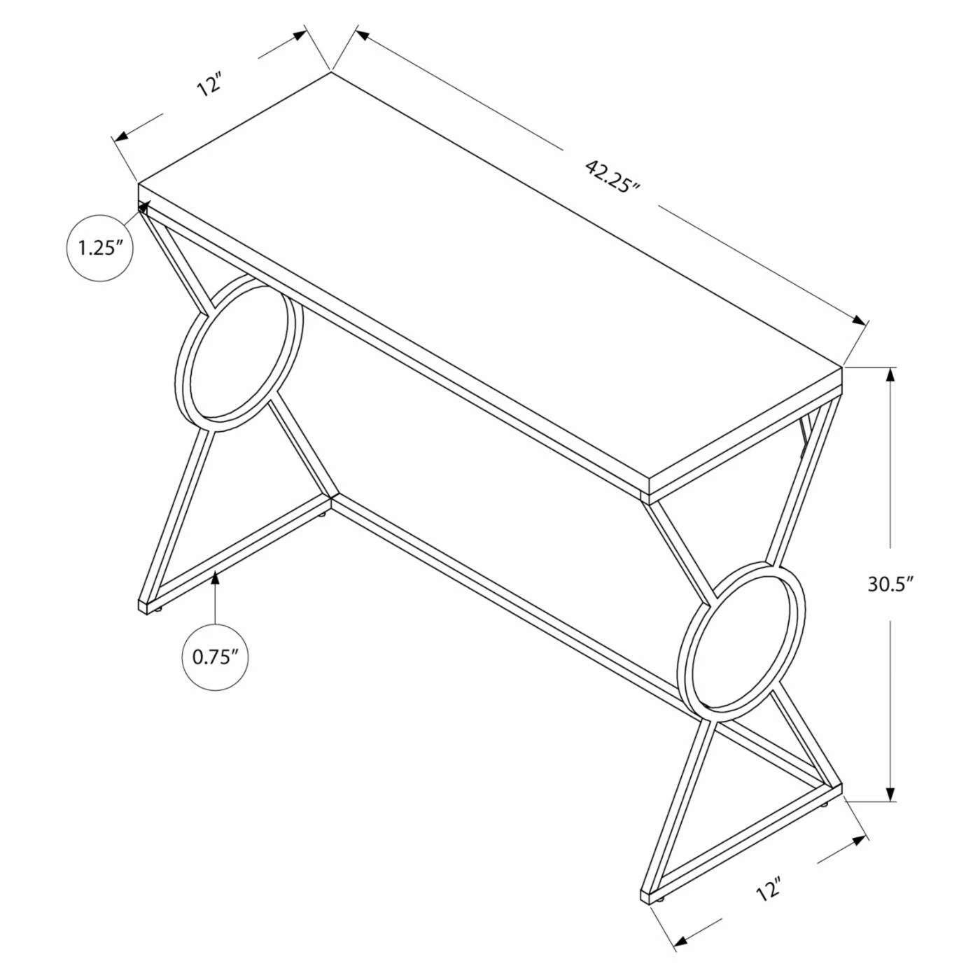 Outlet π Metal Monarch Specialties Rectangular Circle Leg Console Table βοΈ - Image 4