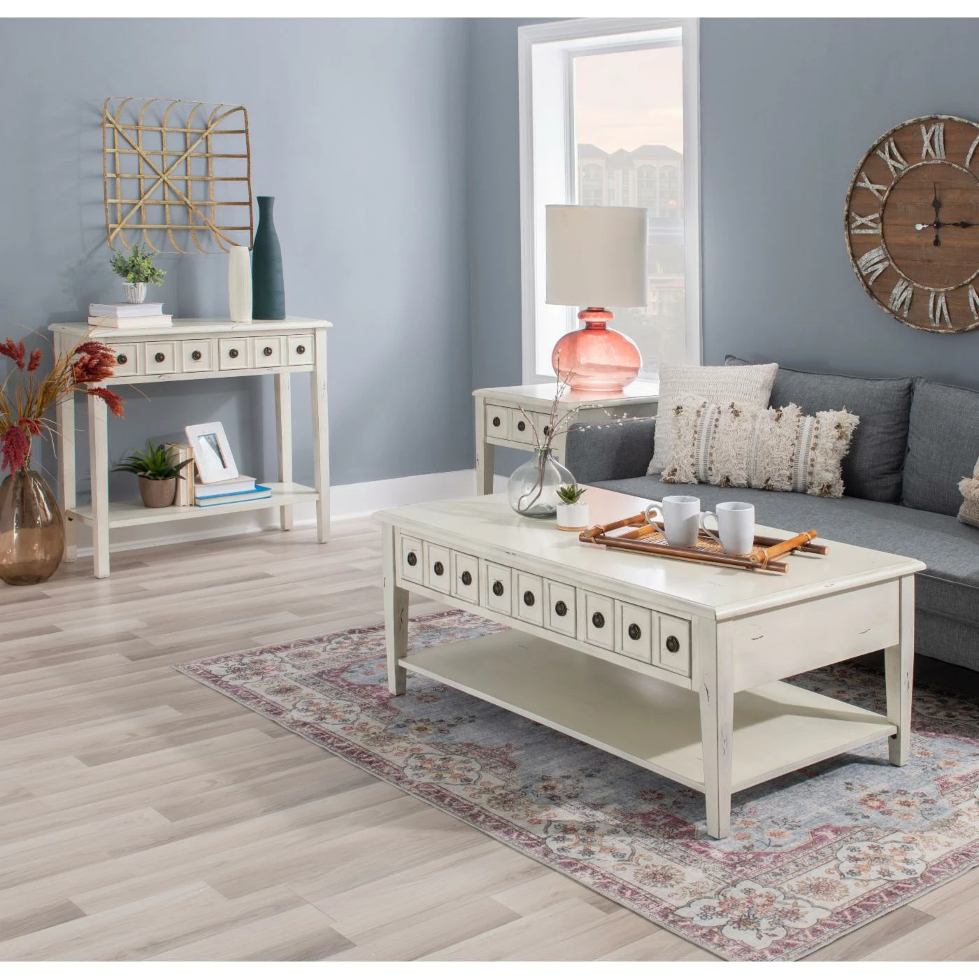 Budget π₯° Wood Powell Sadie 4-Drawer Long Console - Cream β€οΈ - Image 9