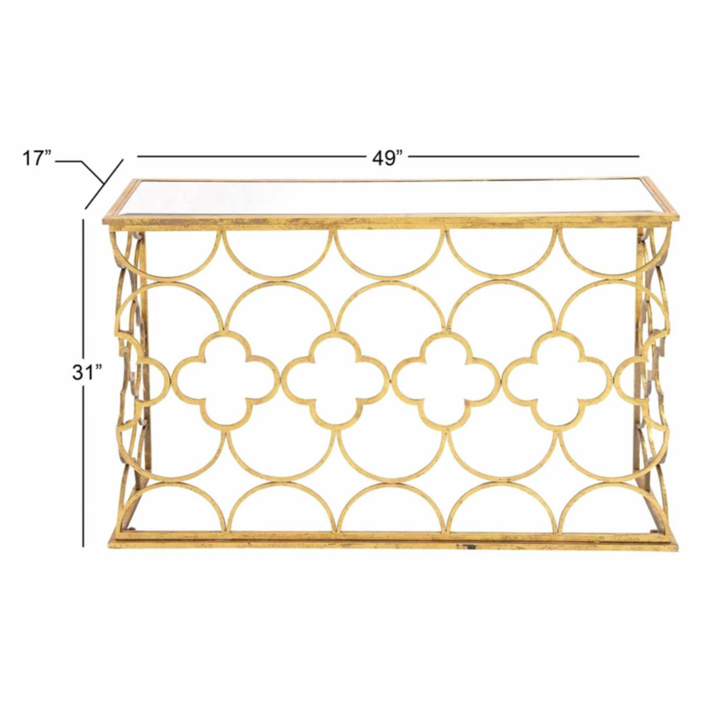 Promo π₯° Metal DecMode Quatrefoil Console Table π€© - Image 3