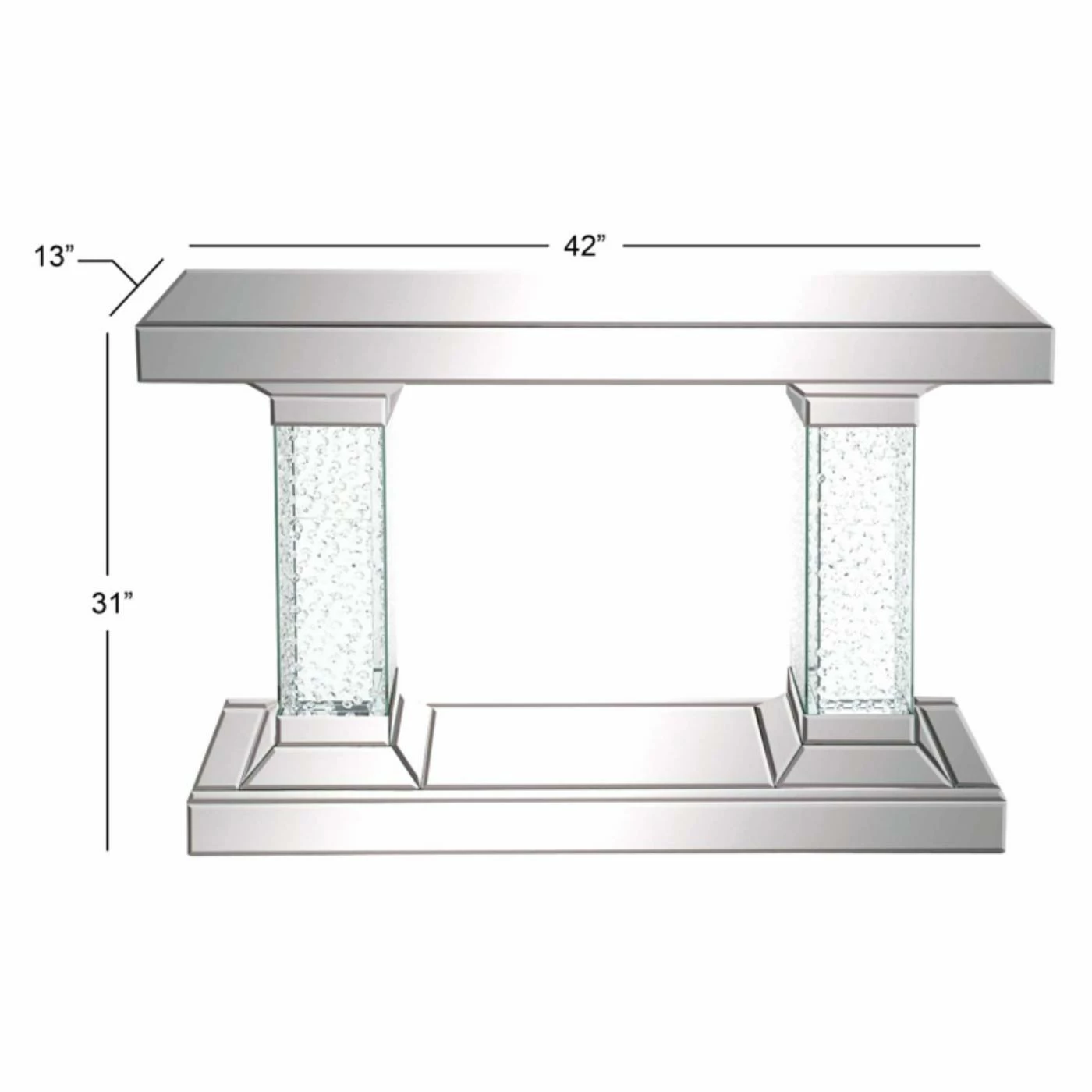Promo π Glass DecMode Crystal Pedestal Rectangular Console Table π― - Image 3