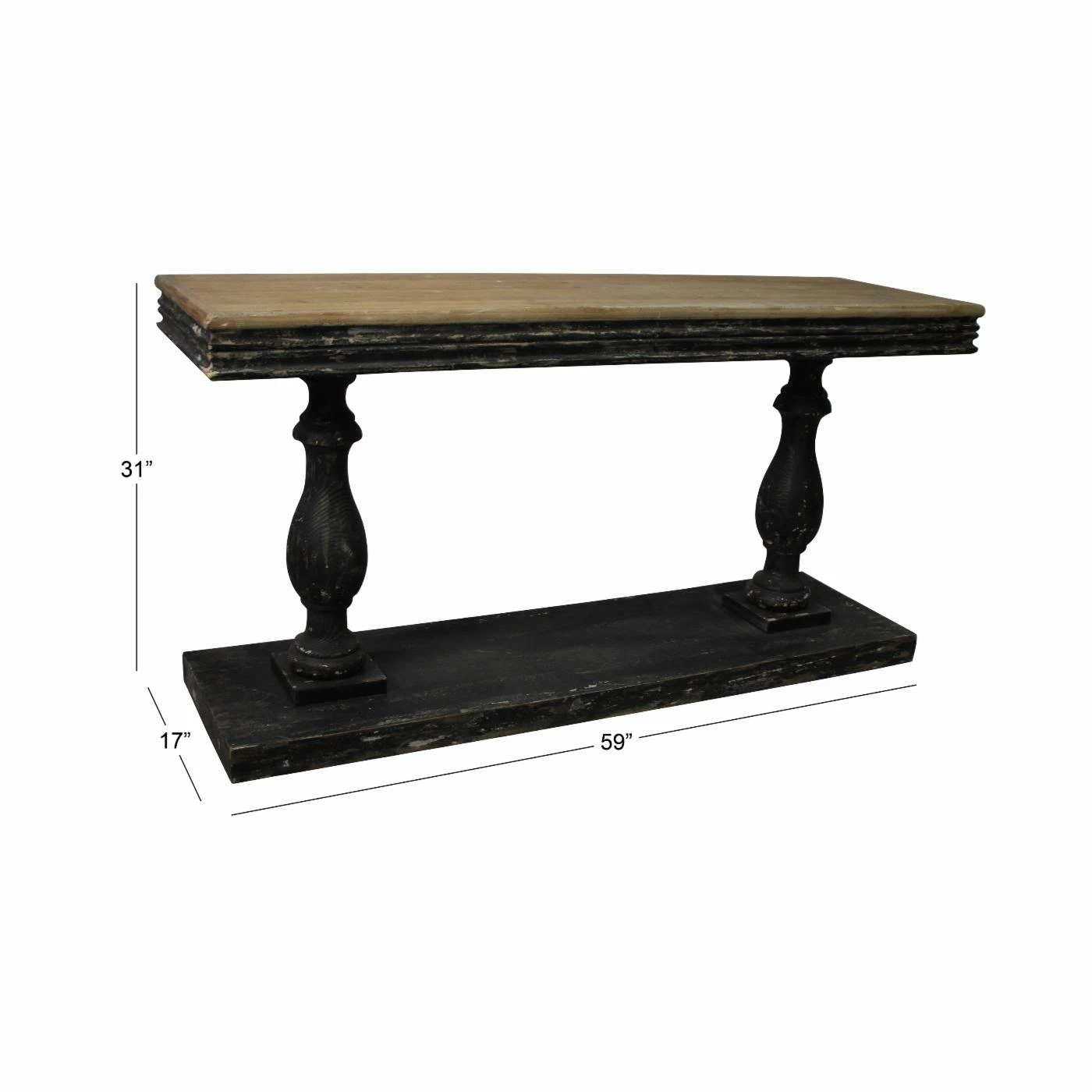 Outlet 🤩 Wood DecMode Rustic Elegance Console Table 🛒 7 Outlet 🤩 Wood DecMode Rustic Elegance Console Table 🛒 - Image 7
