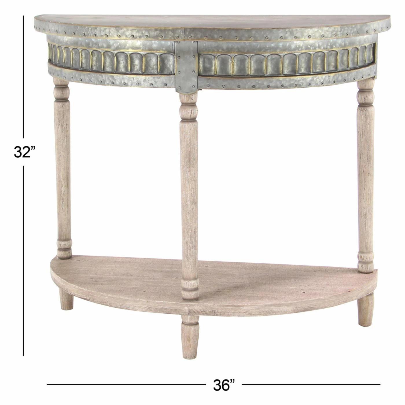 Cheapest π₯° DecMode Traditional Fir Wood And Iron Half-Round Console Table π - Image 6