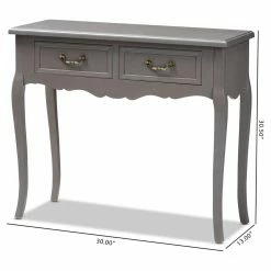 Flash Sale ⌛ Wood Baxton Studio Capucine French Country Cottage 2 Drawer Console Table 🧨 -Convenience Concepts Shop detail7WSI4338
