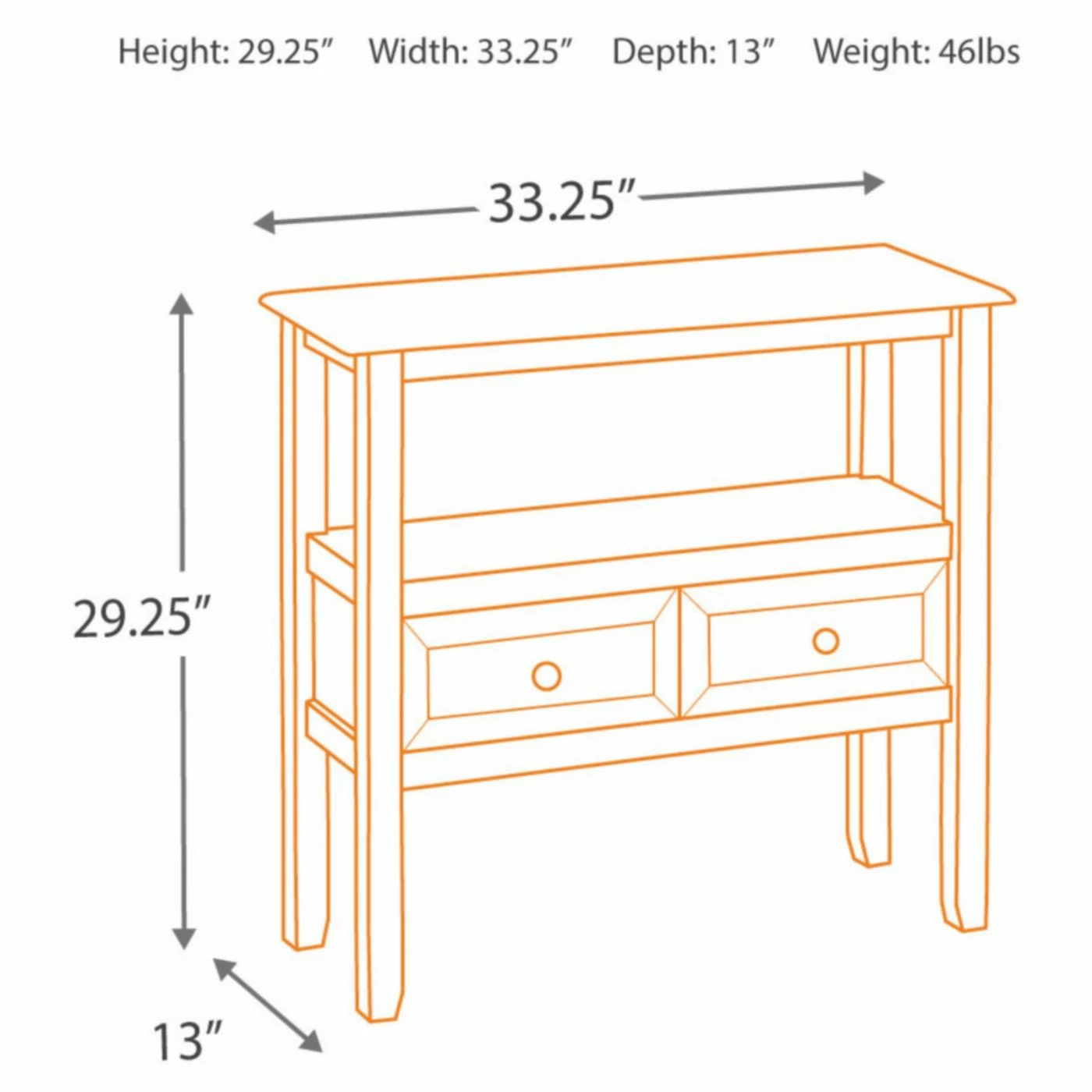 Budget ❤️ Wood Signature Design By Ashley Abbonto 2 Drawer Accent Console Table 🤩 - Image 3