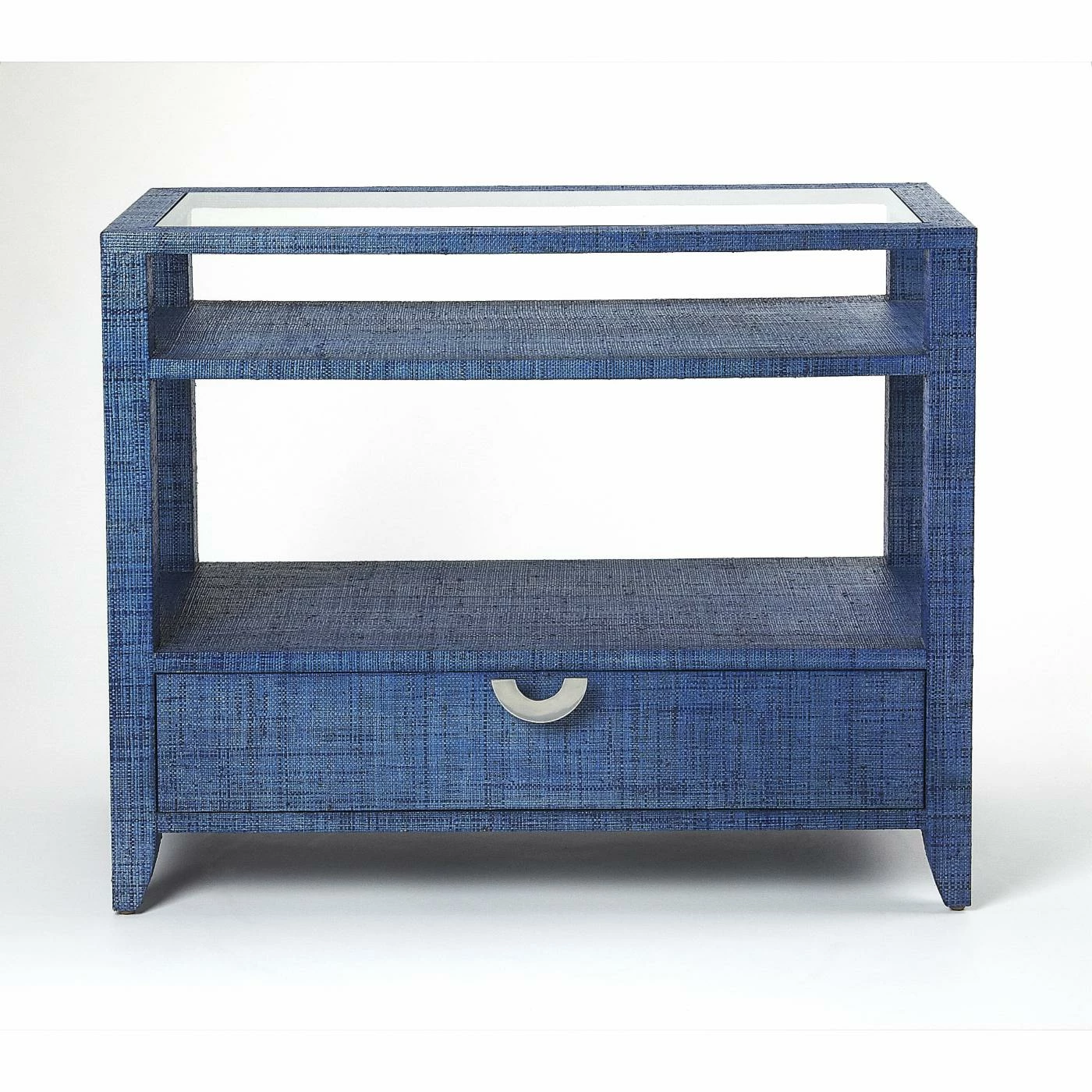 Cheapest 🌟 Wood Butler Specialty Amelle Blue Raffia Console Table 🔔 - Image 3