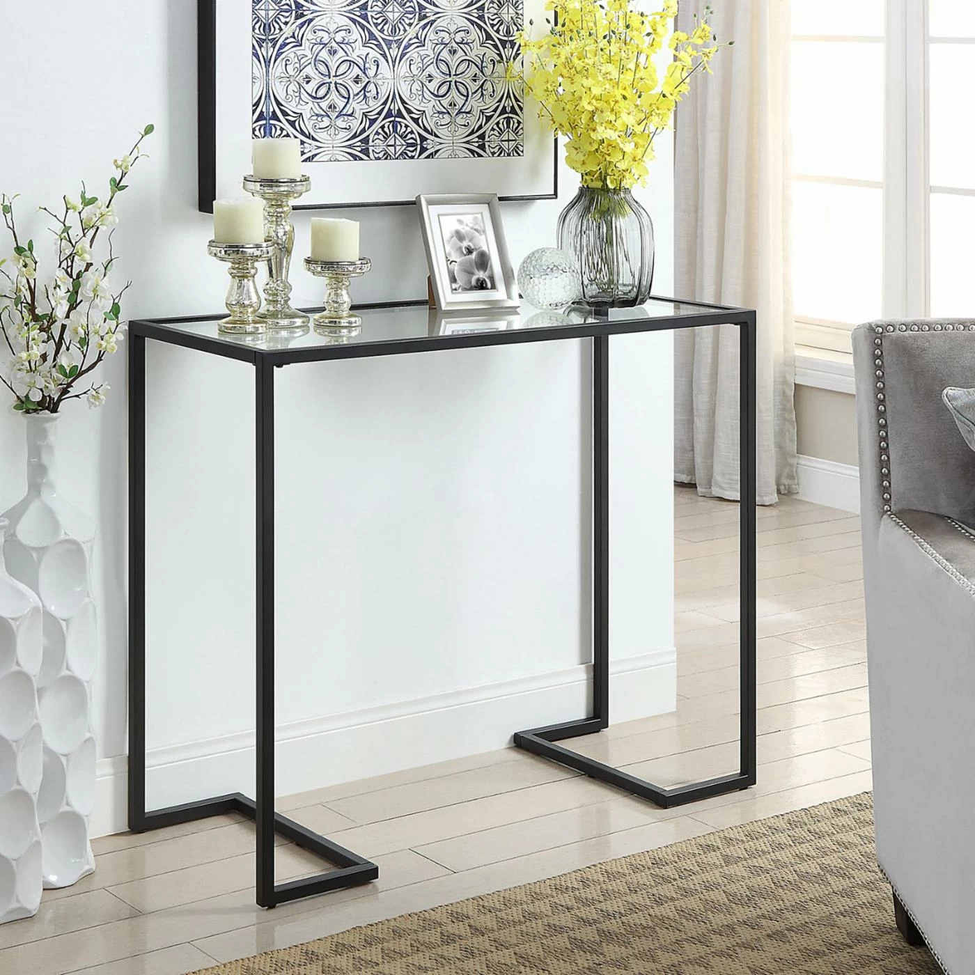 Discount π Carolina Chair & Table Co. Metal Carolina Chair & Table Co. Monaco Glass Top Console Table βοΈ - Image 3