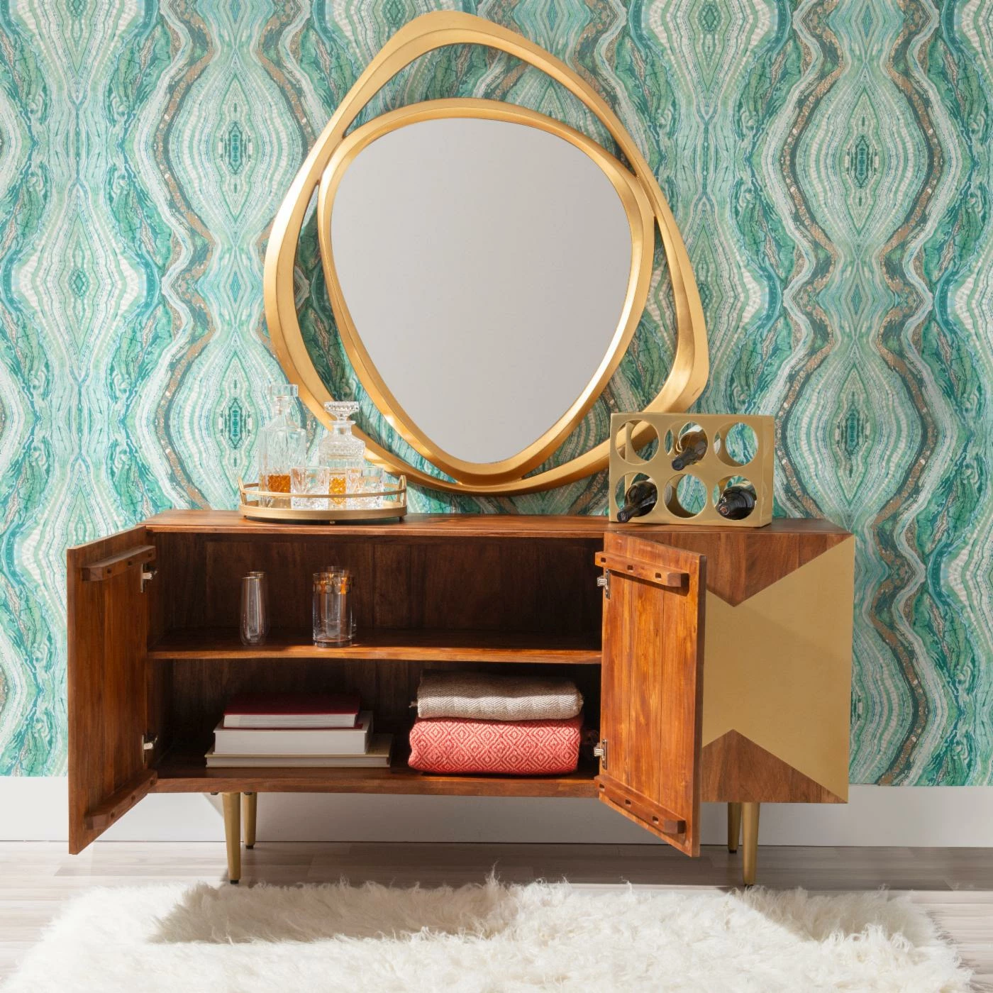 Best reviews of π₯ Metal Powell Kiera Console - Brown With Gold Accents π₯° - Image 3