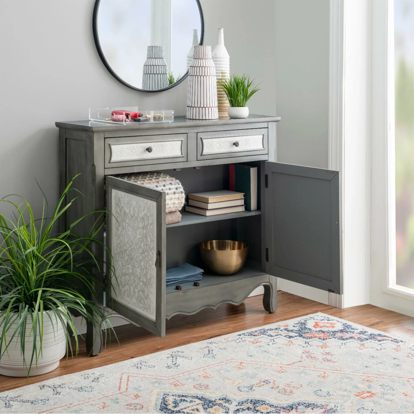 Buy 🎉 Wood Powell Clancy Console - Gray 🔔 - Image 3